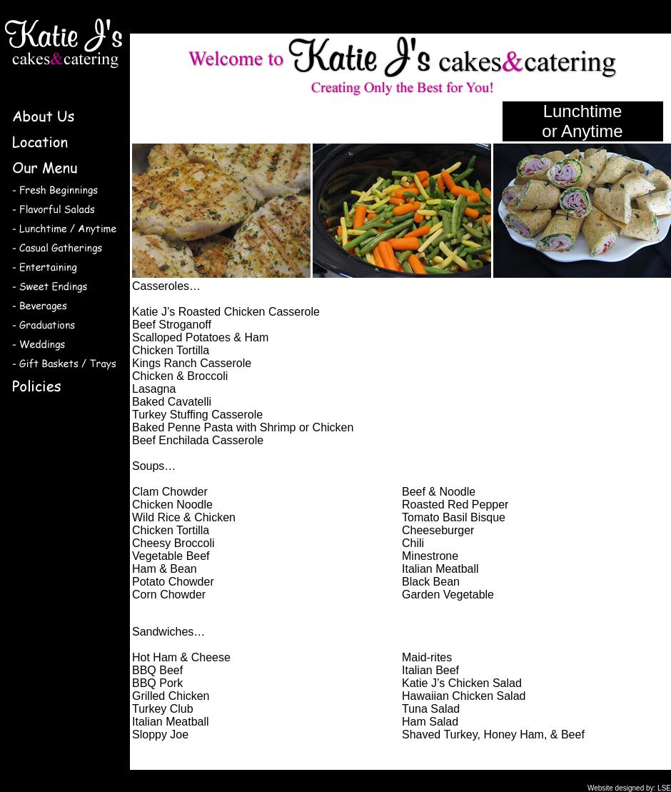 Katie J's Cakes & Catering Menu