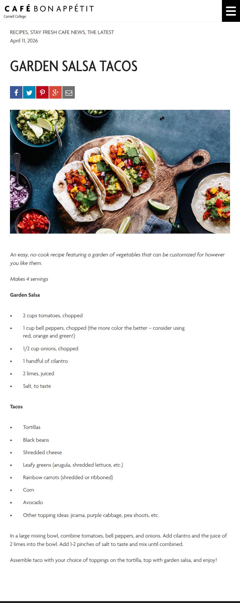 Hilltop Café Menu