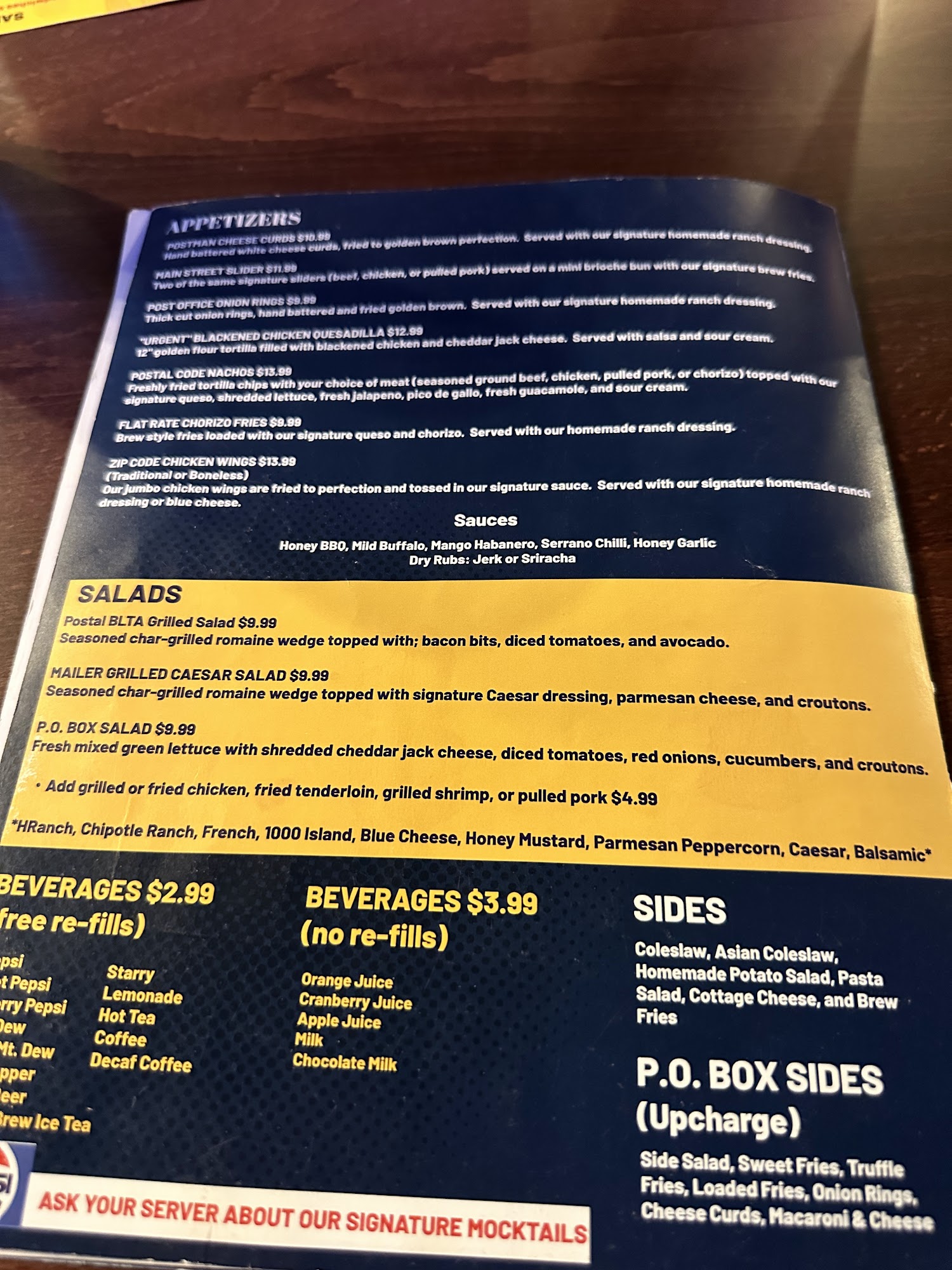 The American Table / P.O.Box Menu