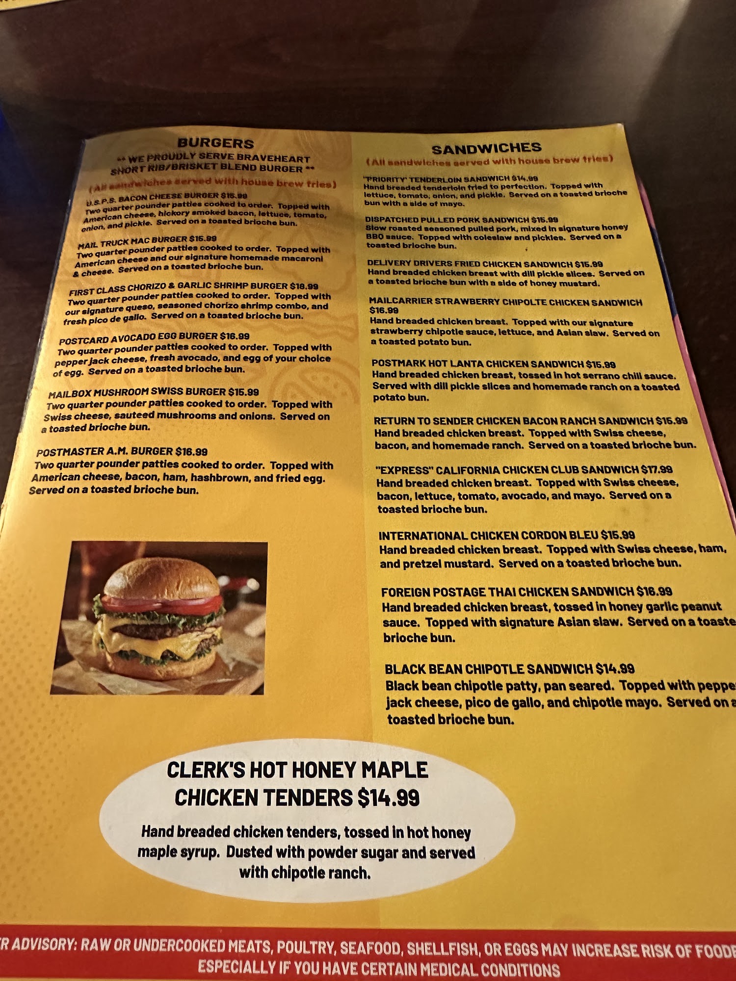 The American Table / P.O.Box Menu