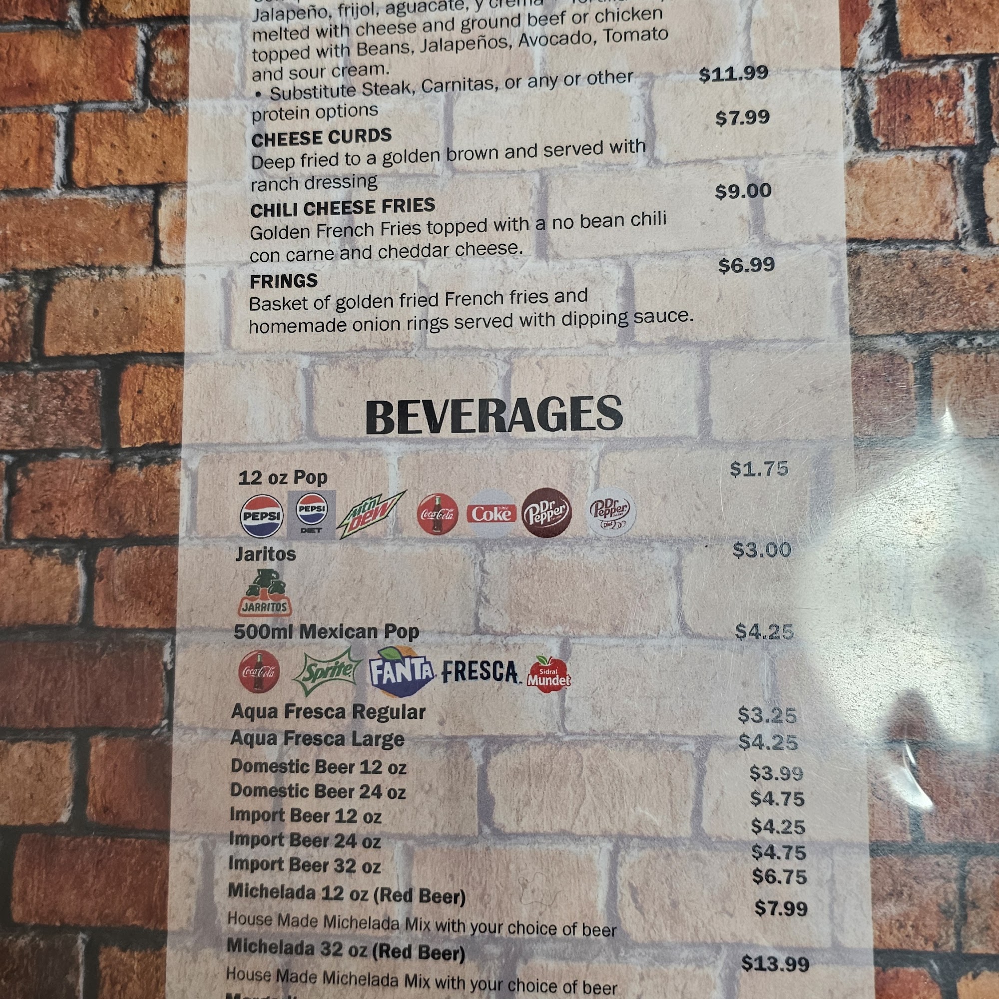 Firehouse Mexican Bar and Grill Menu