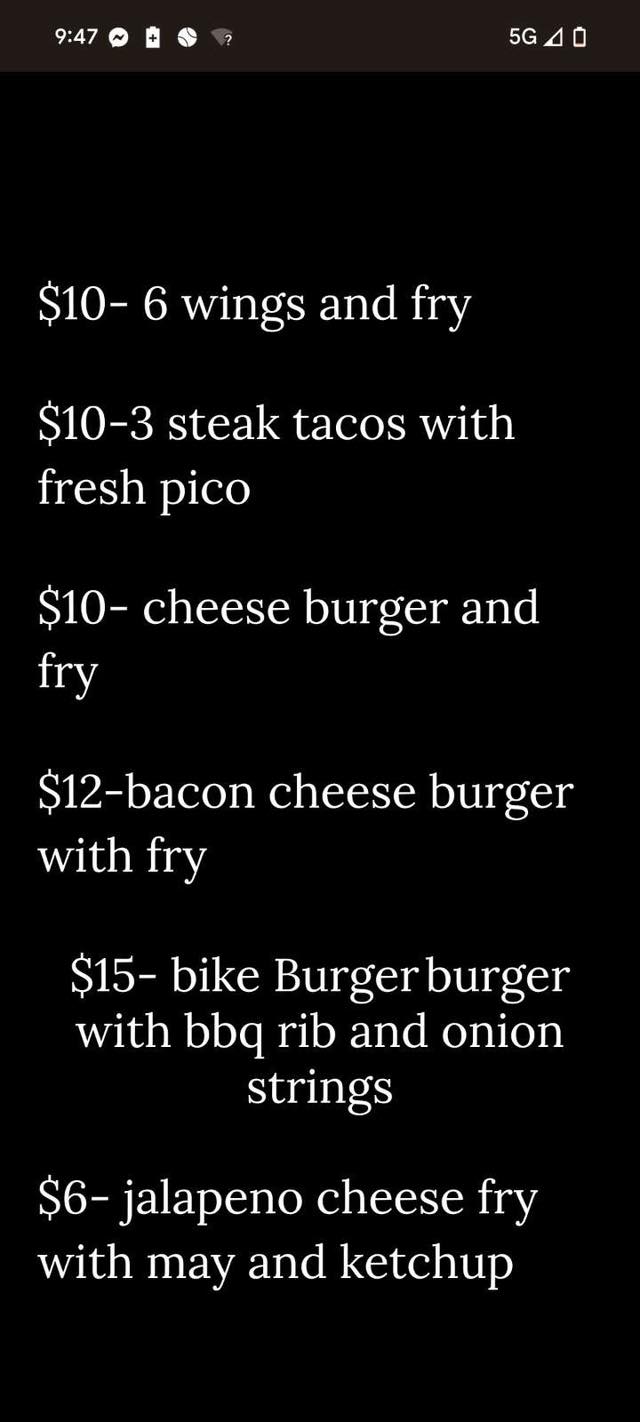 The Boulevard Bar Menu