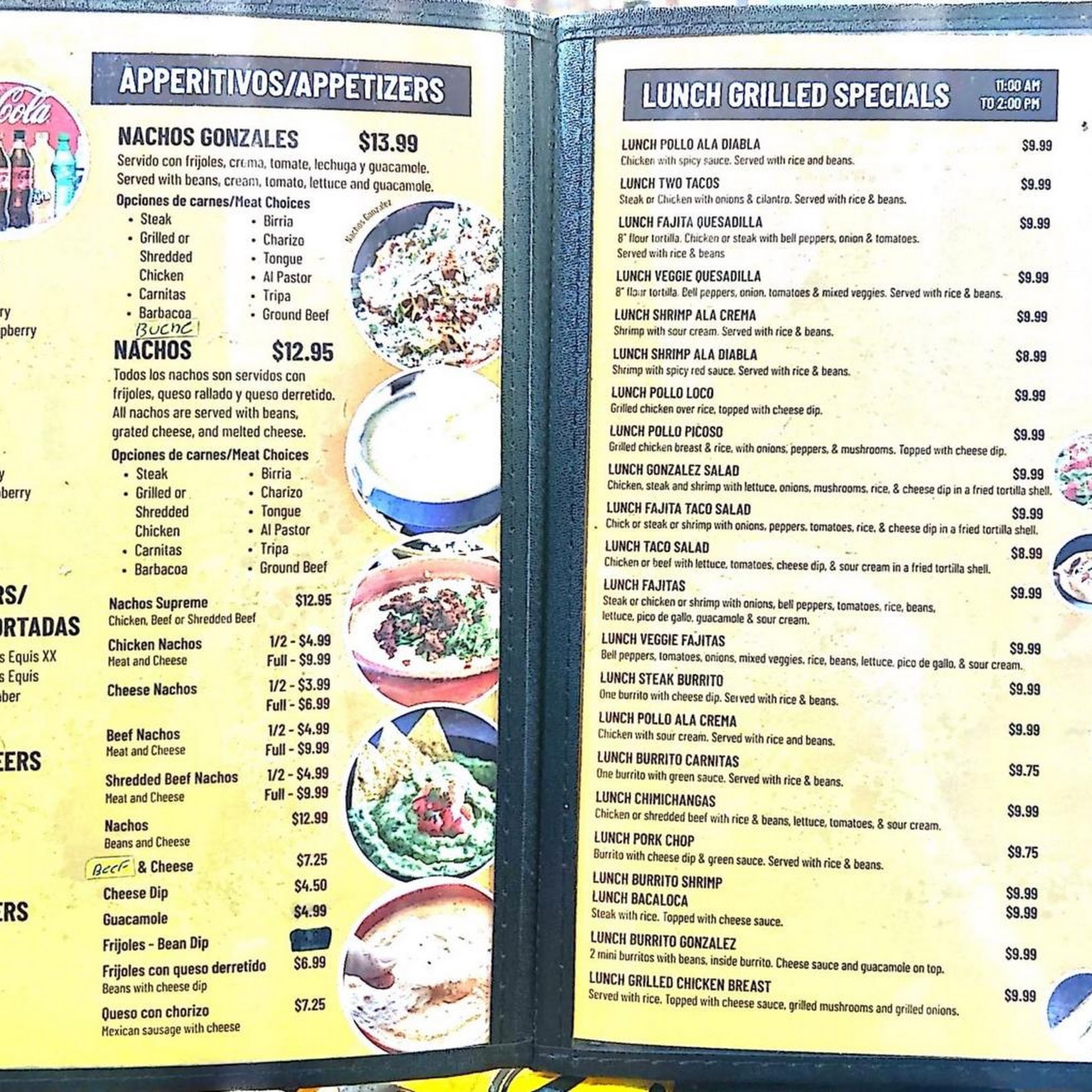 GONZÁLEZ TORTAS Menu