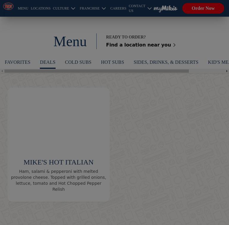 Jersey Mike's Subs Menu