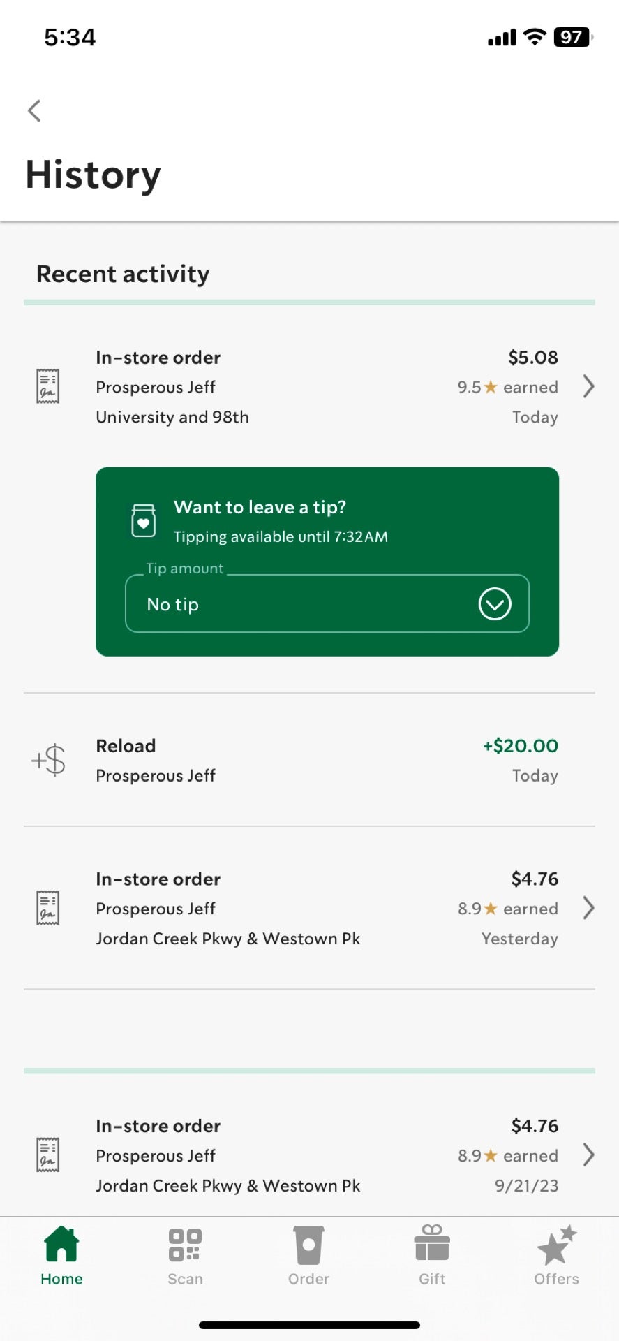 Starbucks Menu