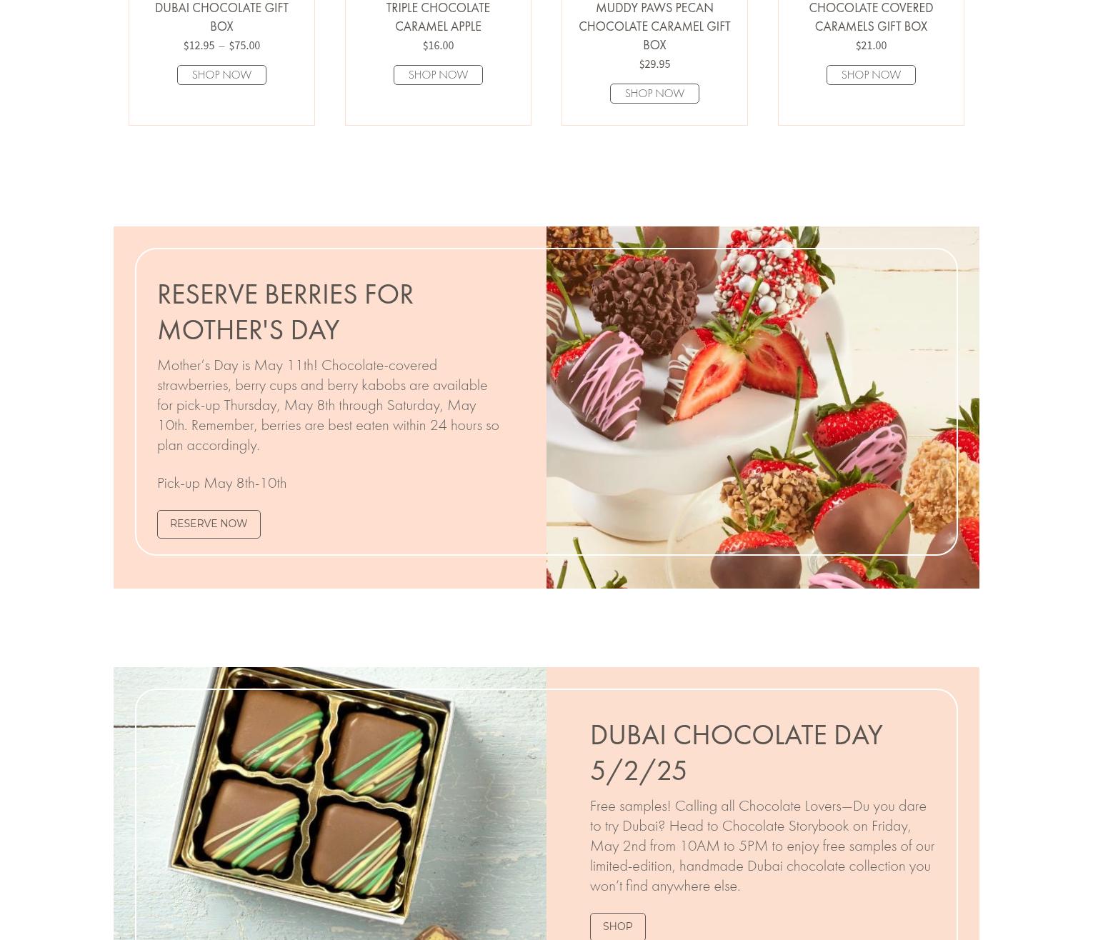 Chocolate Storybook Menu