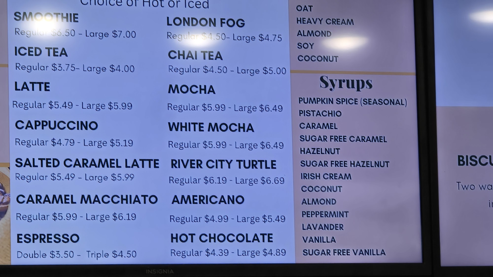 River City Coffee and Cafe Menu