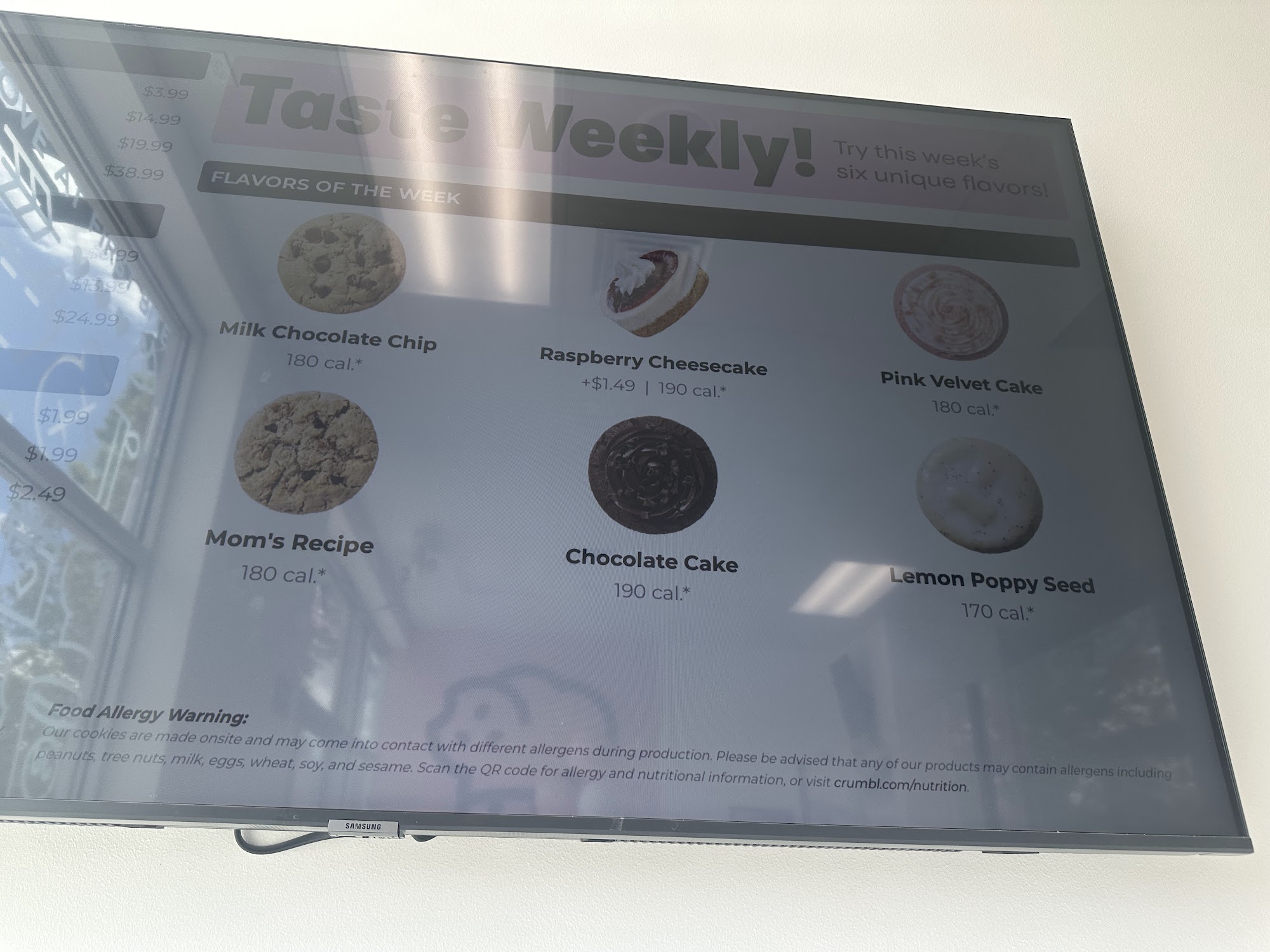 Crumbl Cookies Menu