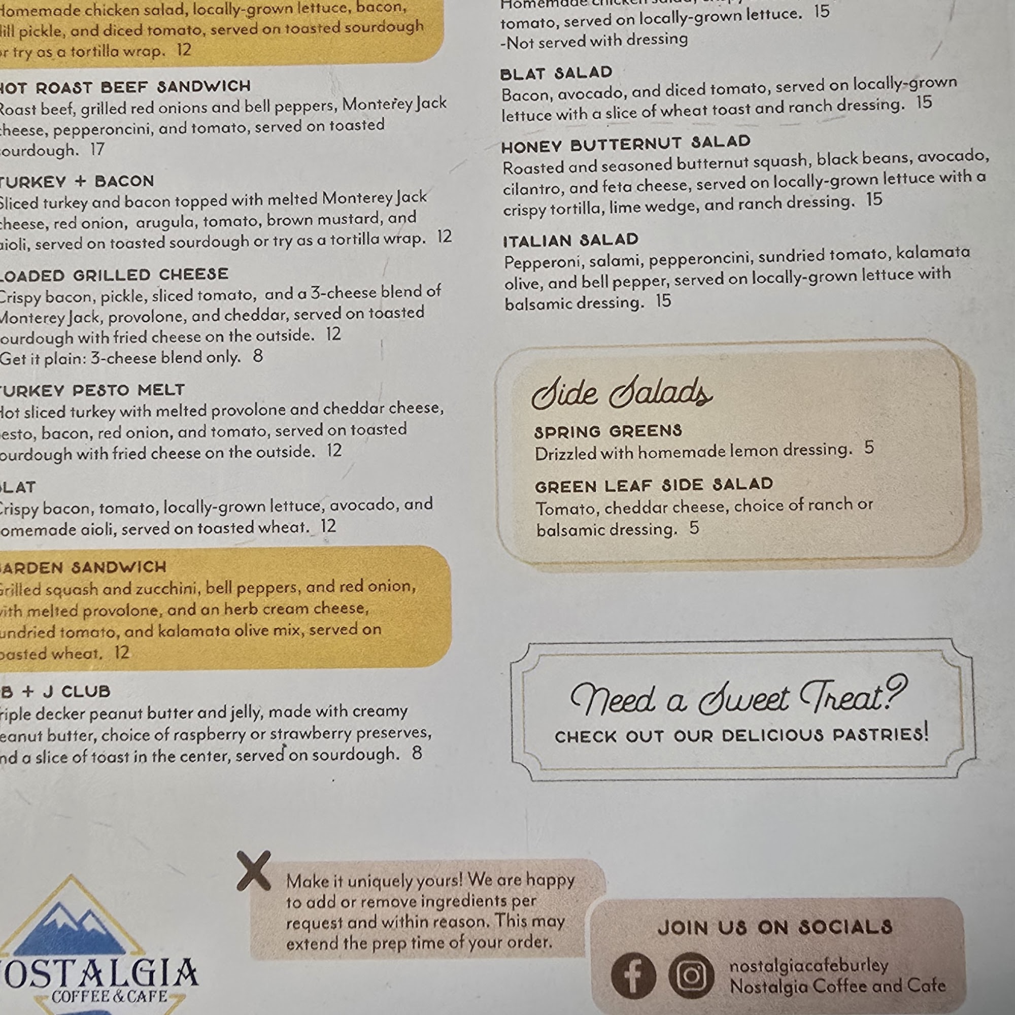 Nostalgia Coffee & Cafe Burley