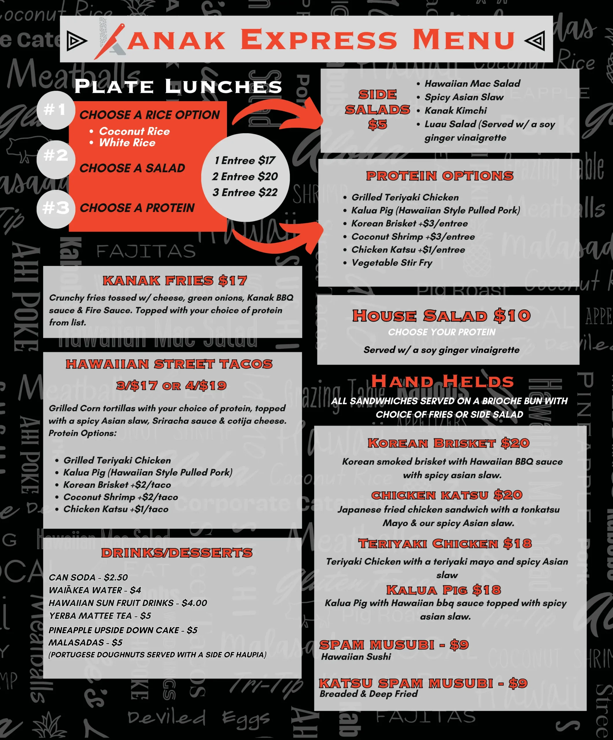 Kanak Express Food Trucks Menu