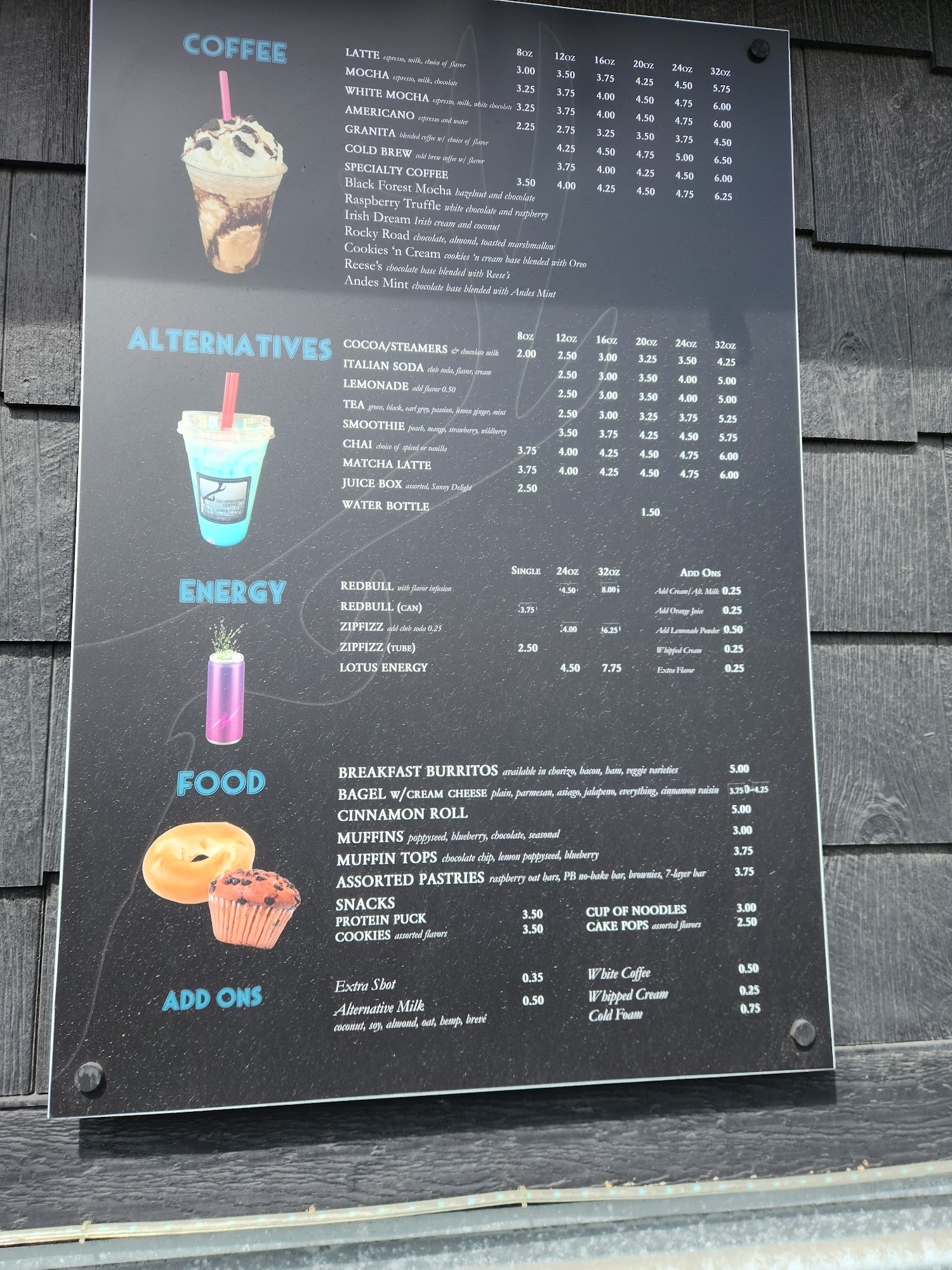 Silverhorn Coffee Menu