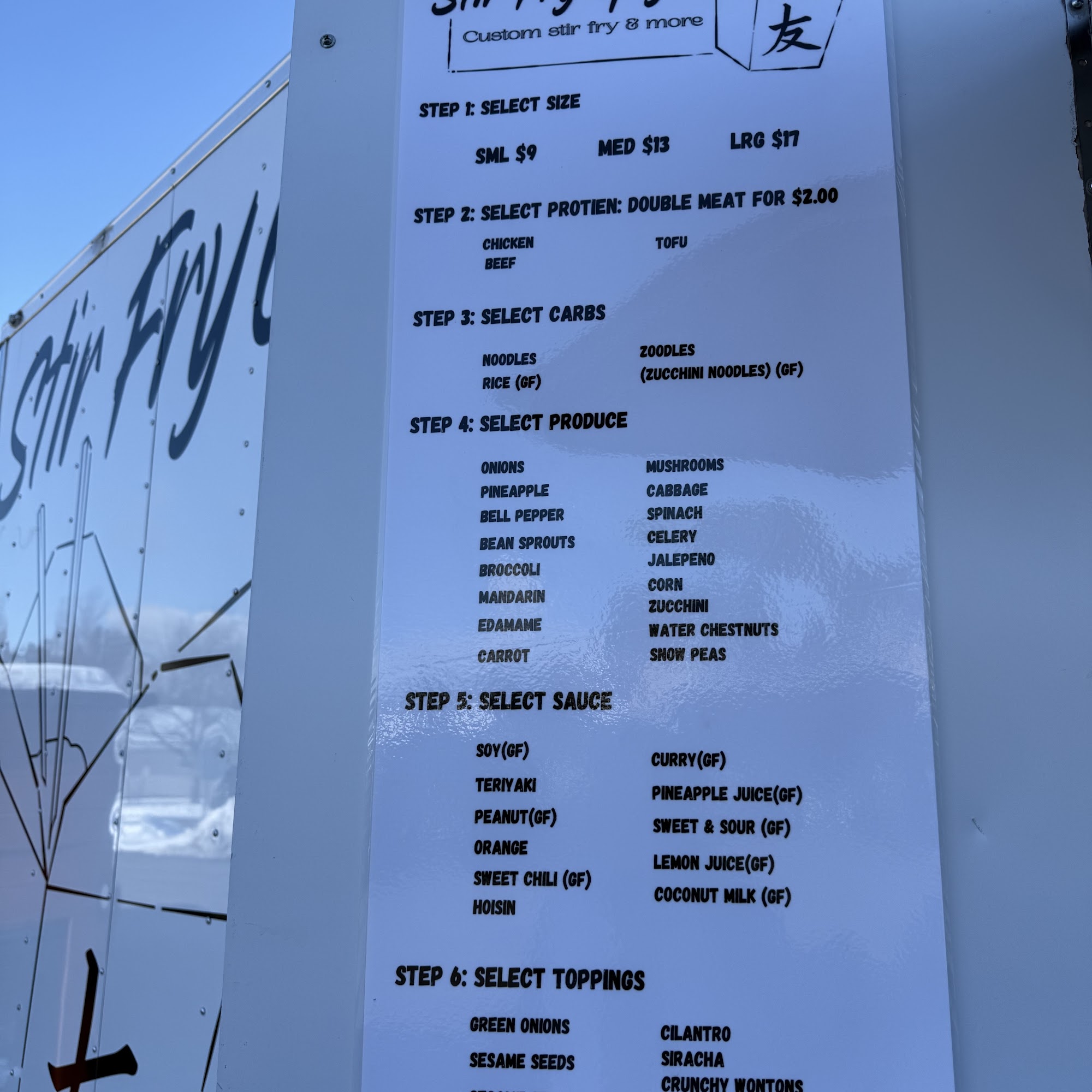 Stir Fry Guys Menu