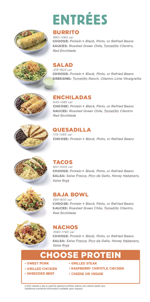 Costa Vida Menu