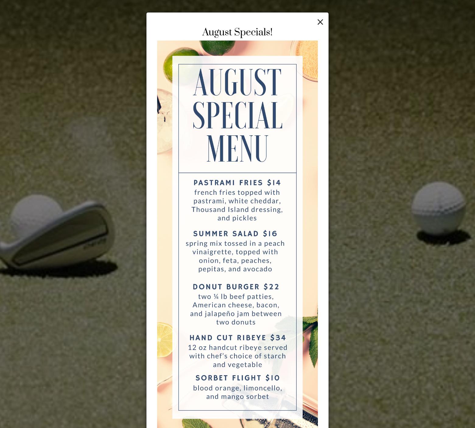 Avondale Bar and Grill Menu