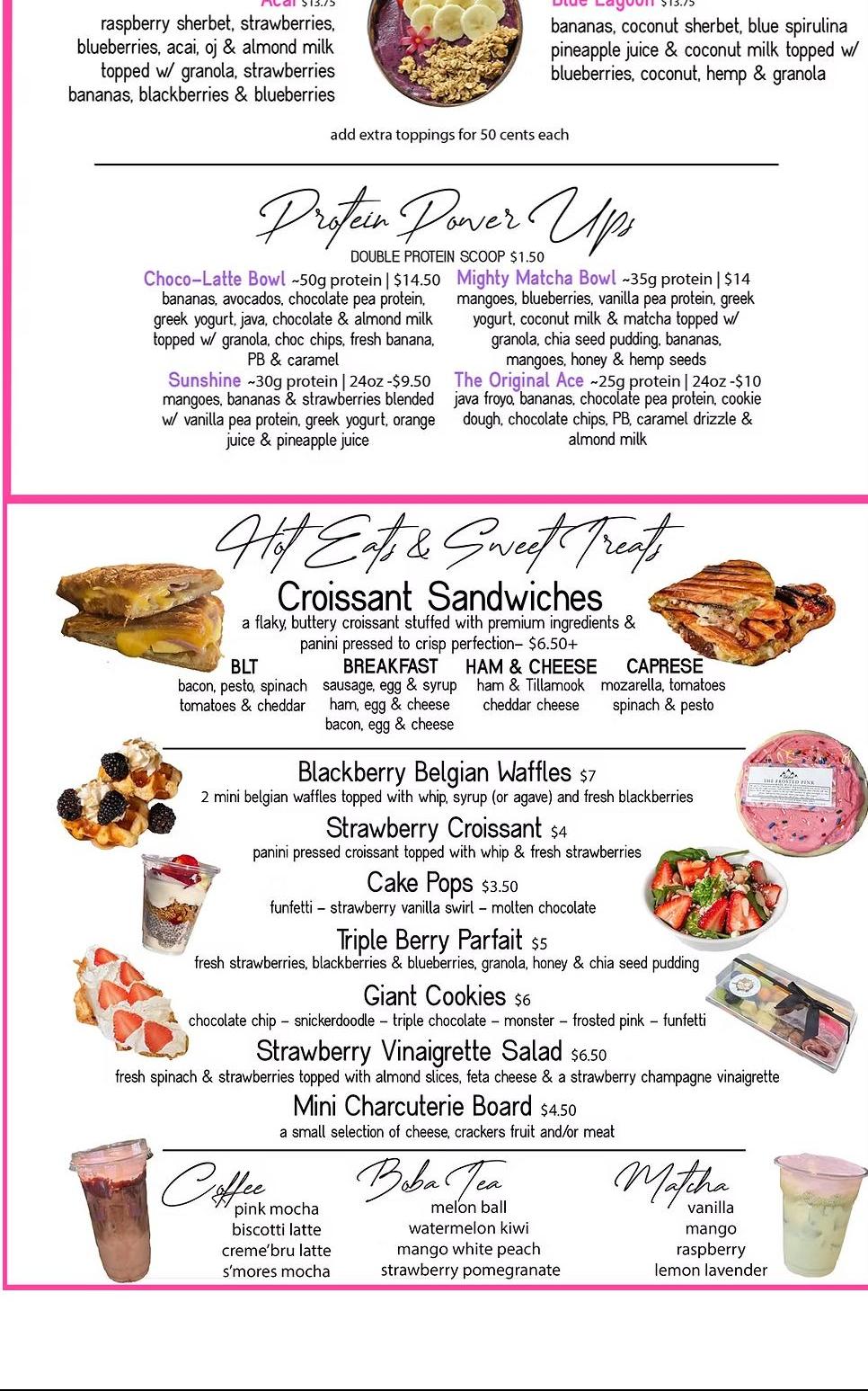 Berry Bay Smoothies Menu