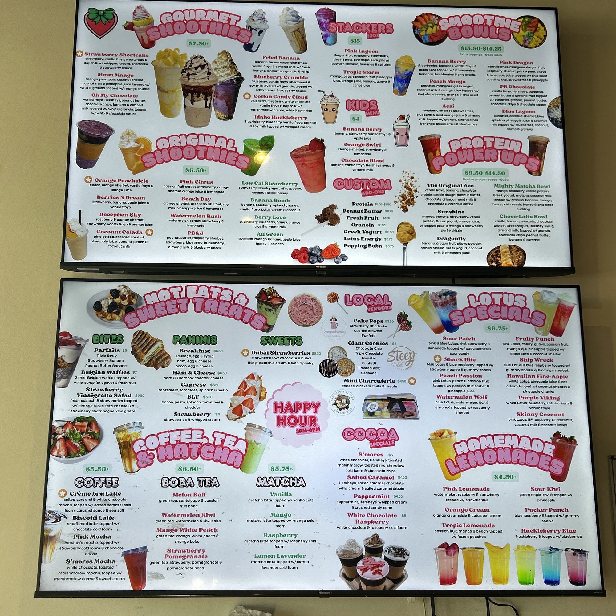 Berry Bay Smoothies Menu