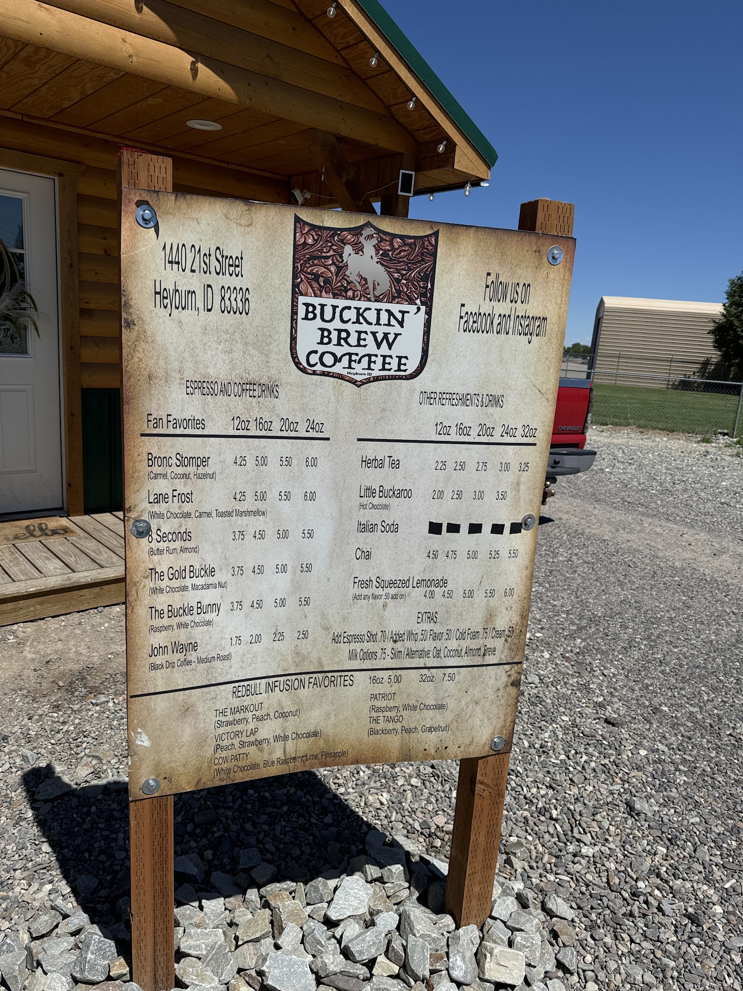 Buckin Brew Coffee Menu