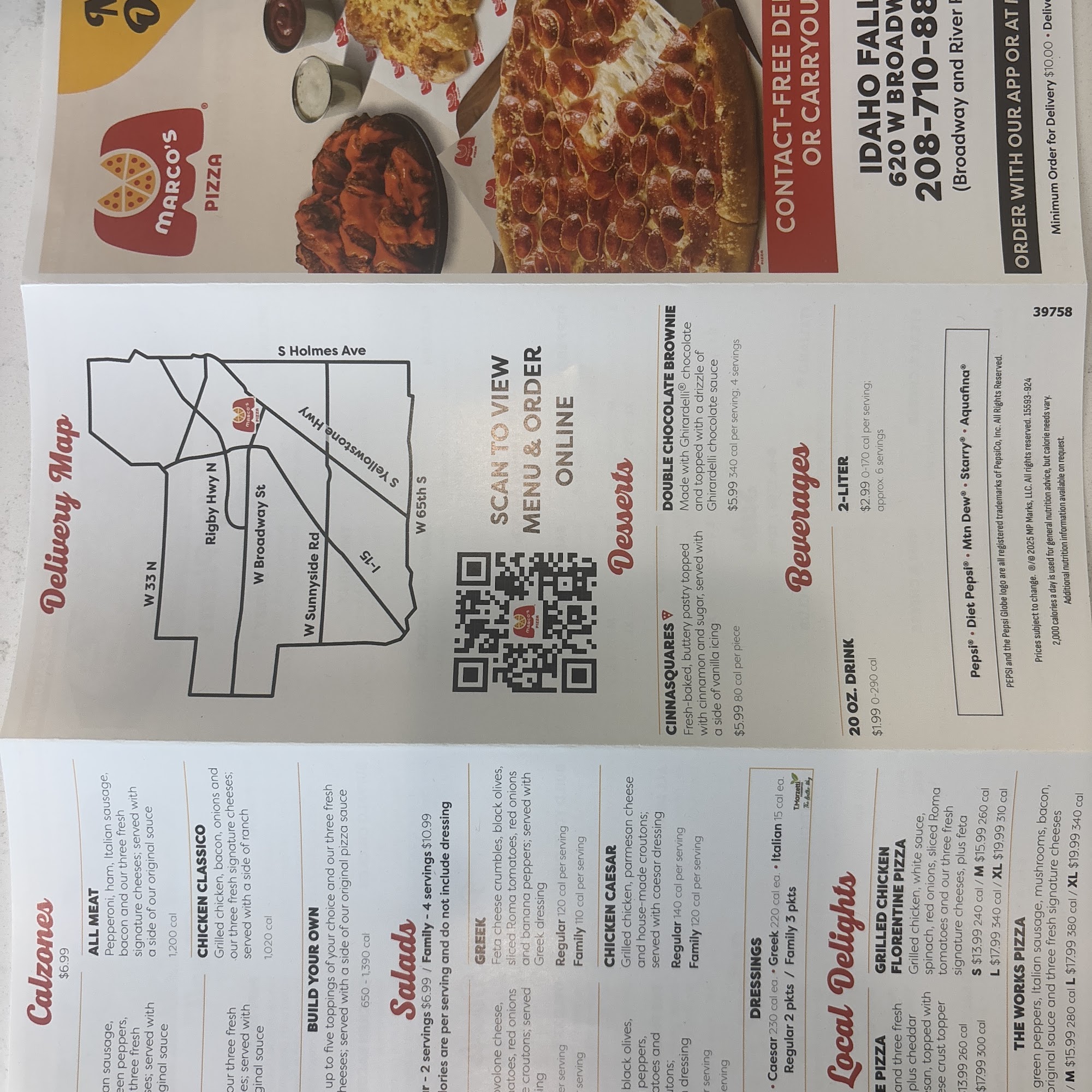 Marco's Pizza Menu