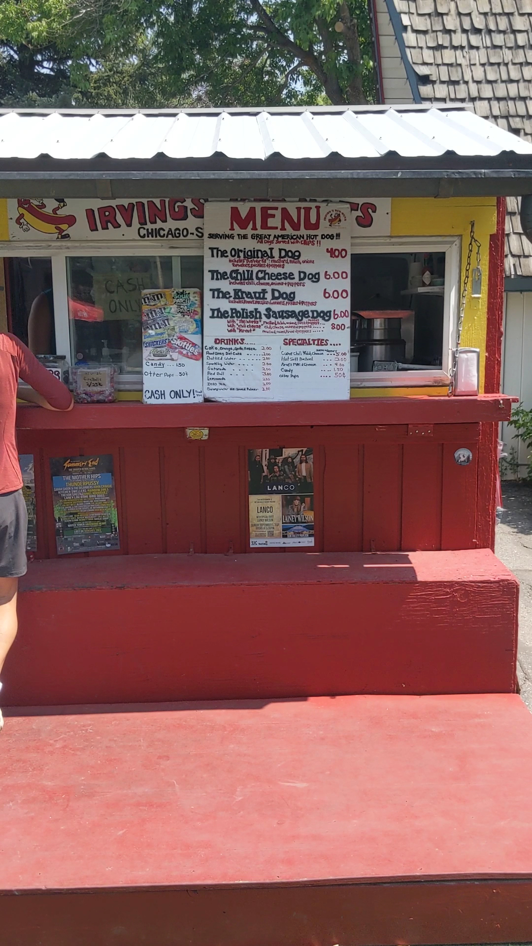 Irving's Red Hots Menu