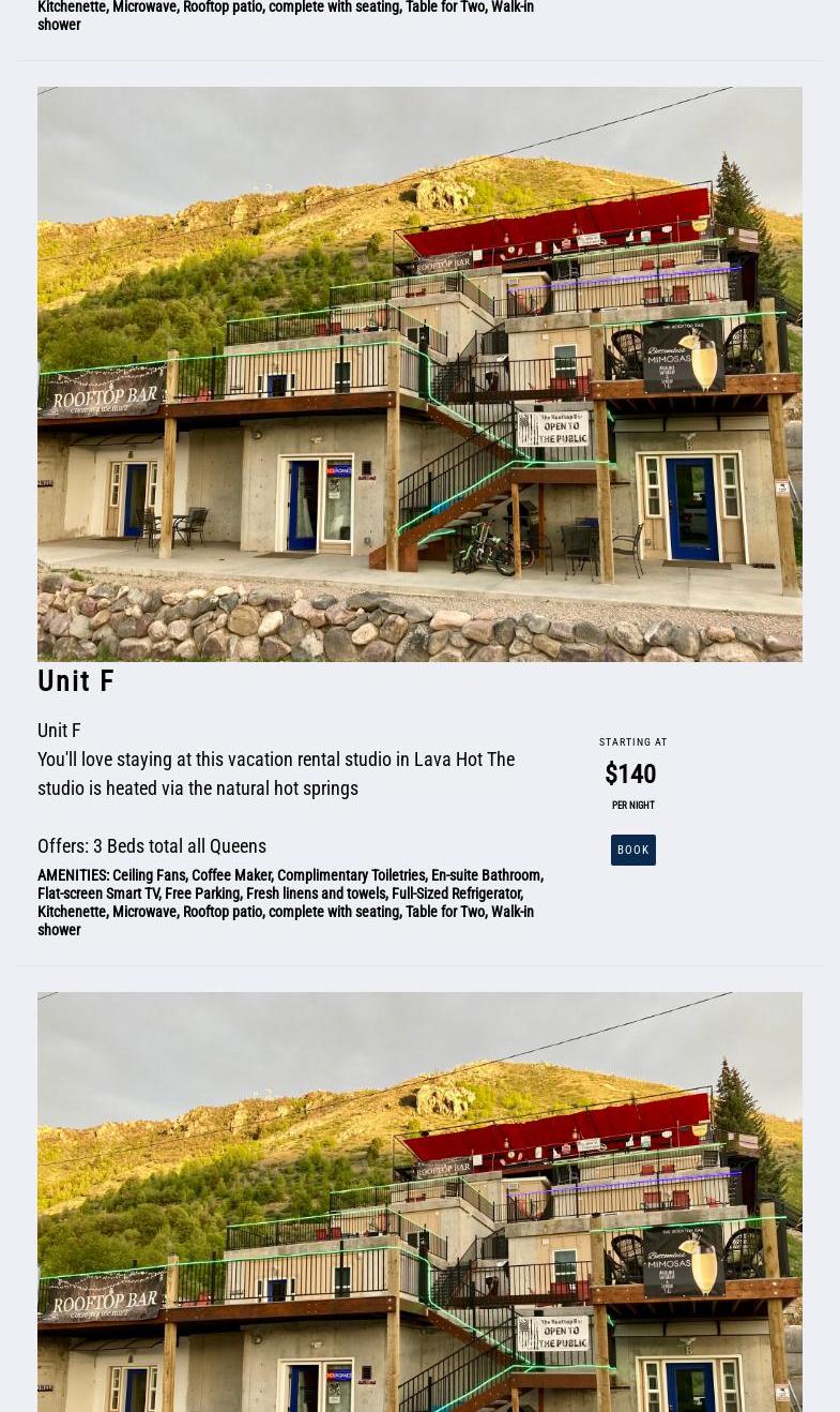 The Rooftop Bar Menu