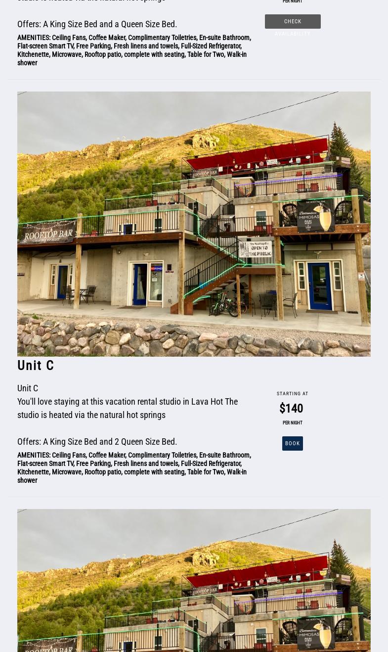 The Rooftop Bar Menu