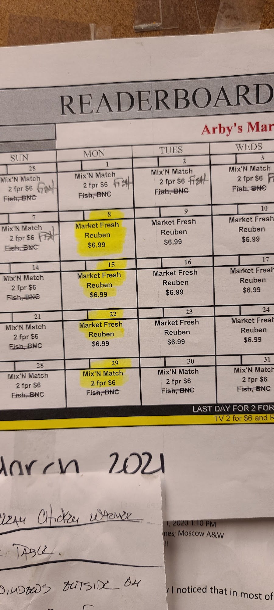 Arby's Menu