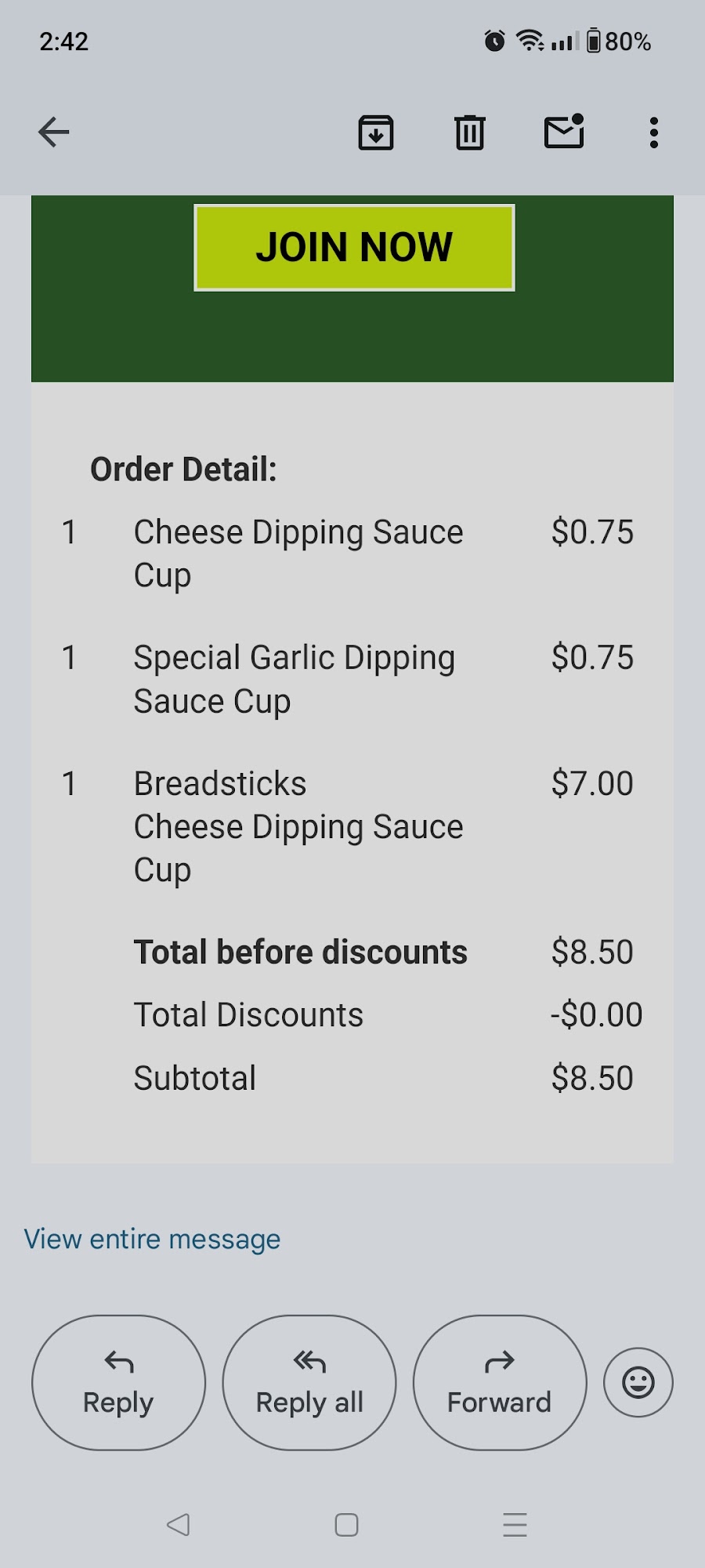 Papa Johns Pizza Menu