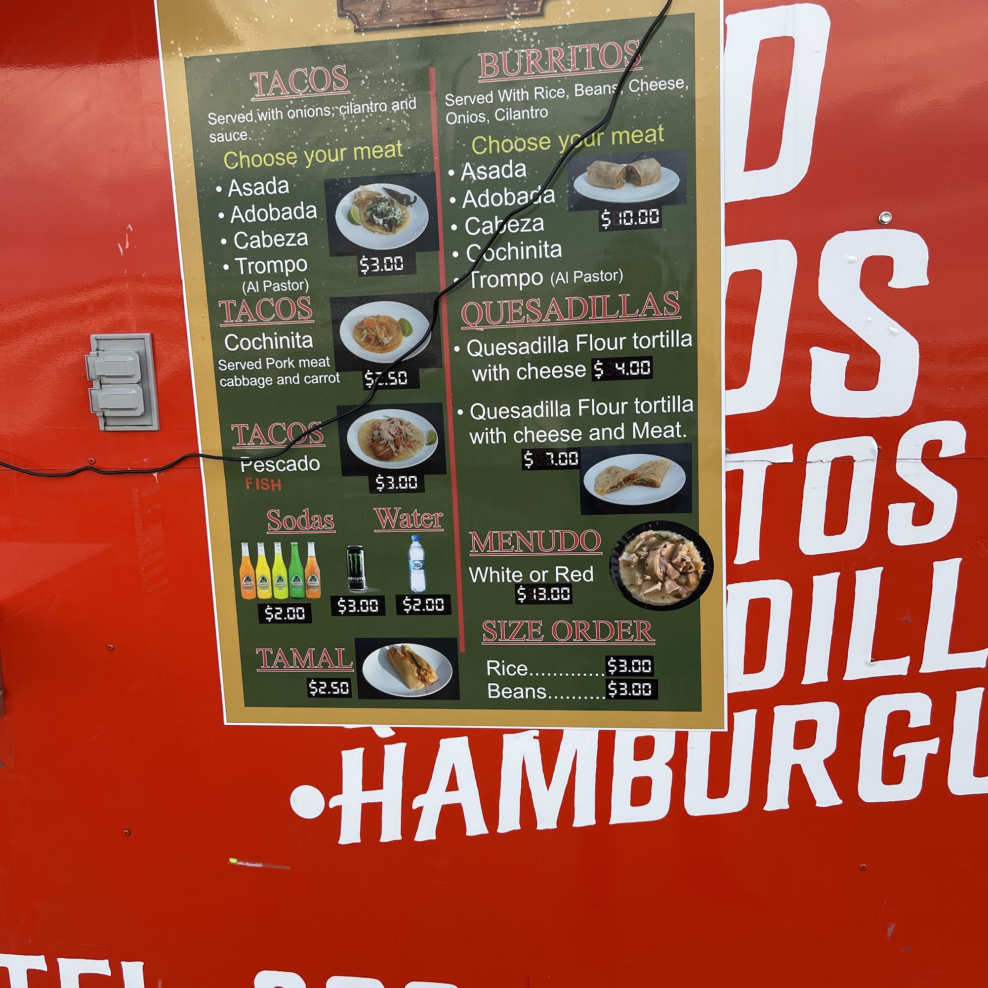 TACOS EL VAQUERO Menu
