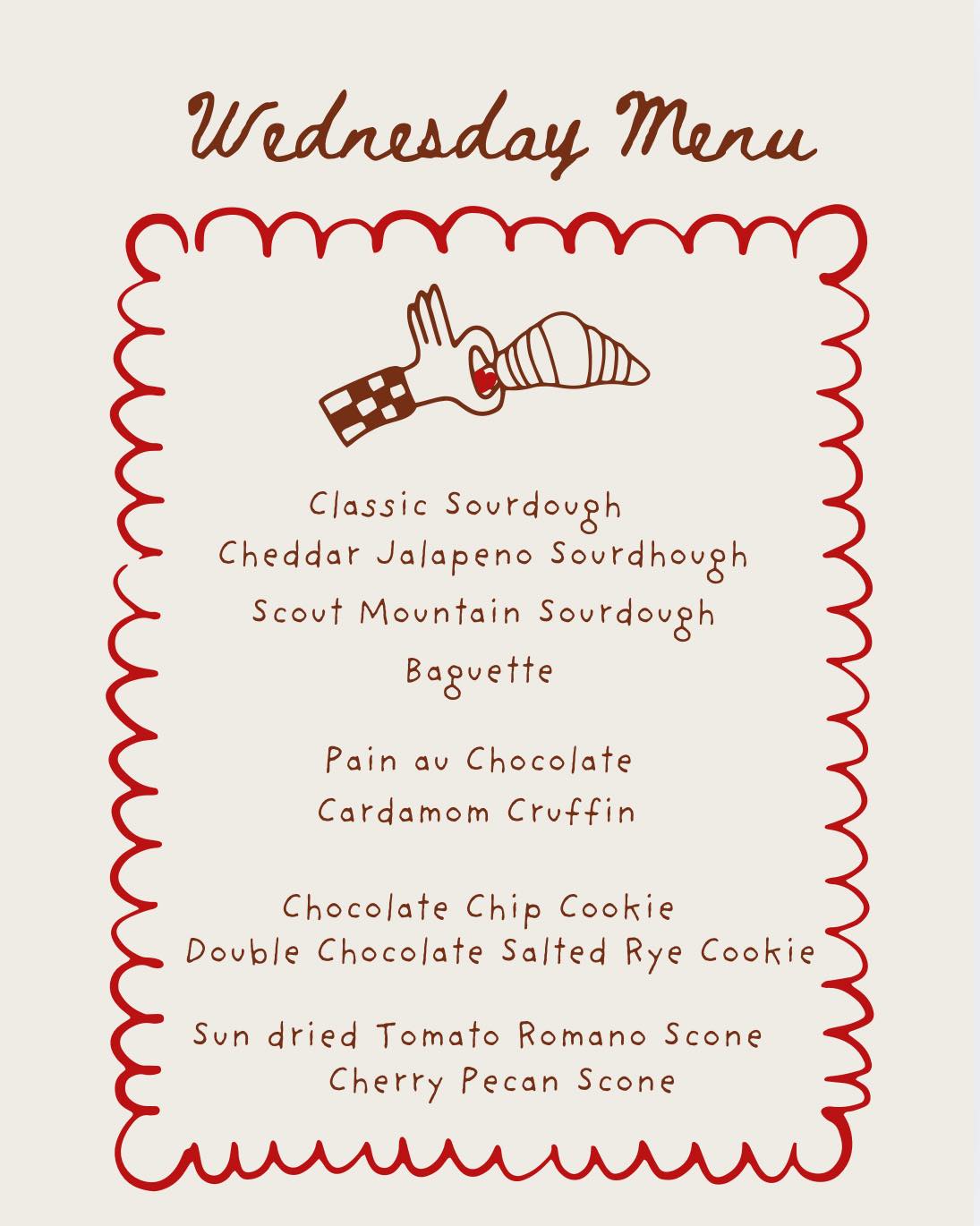 Round River Baking Menu
