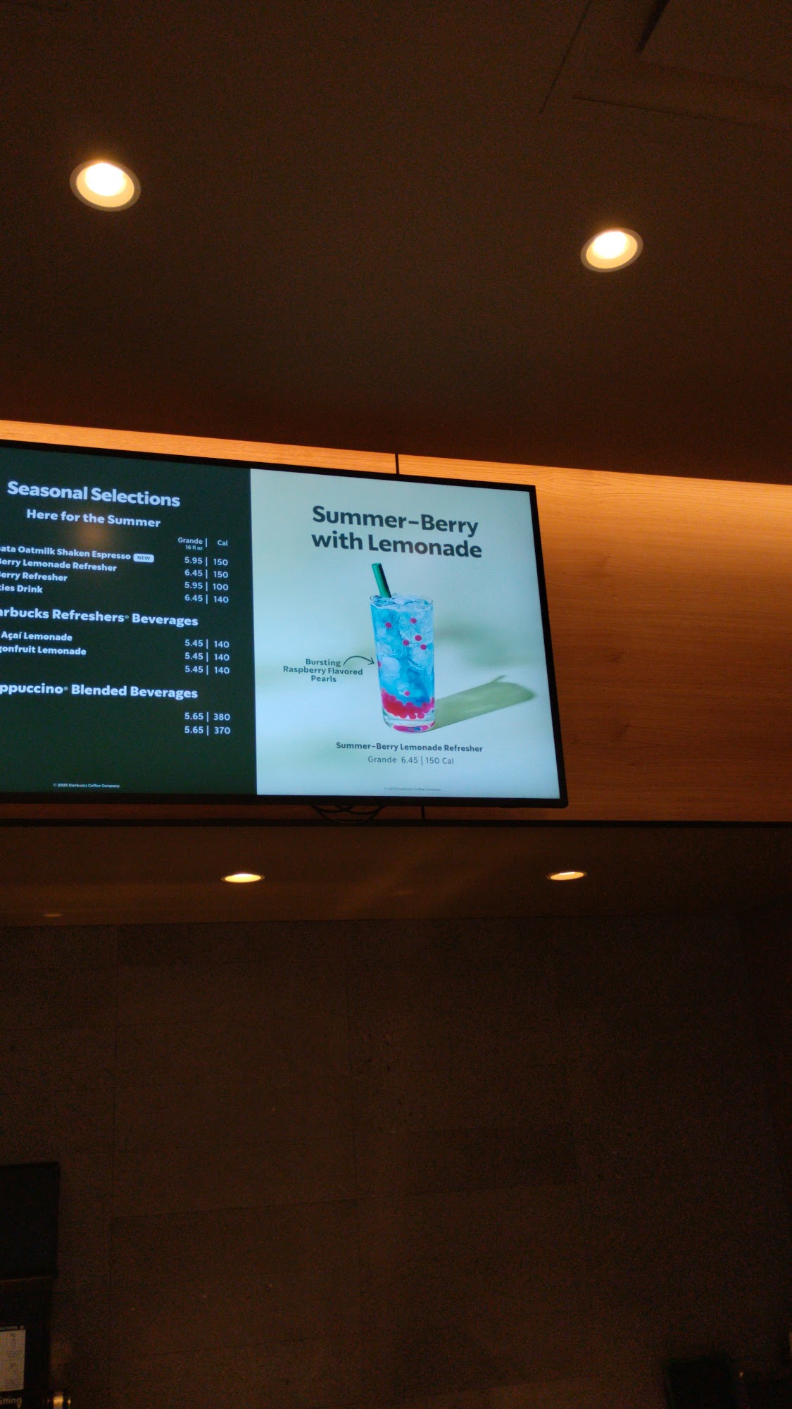 Starbucks Coffee Company Menu