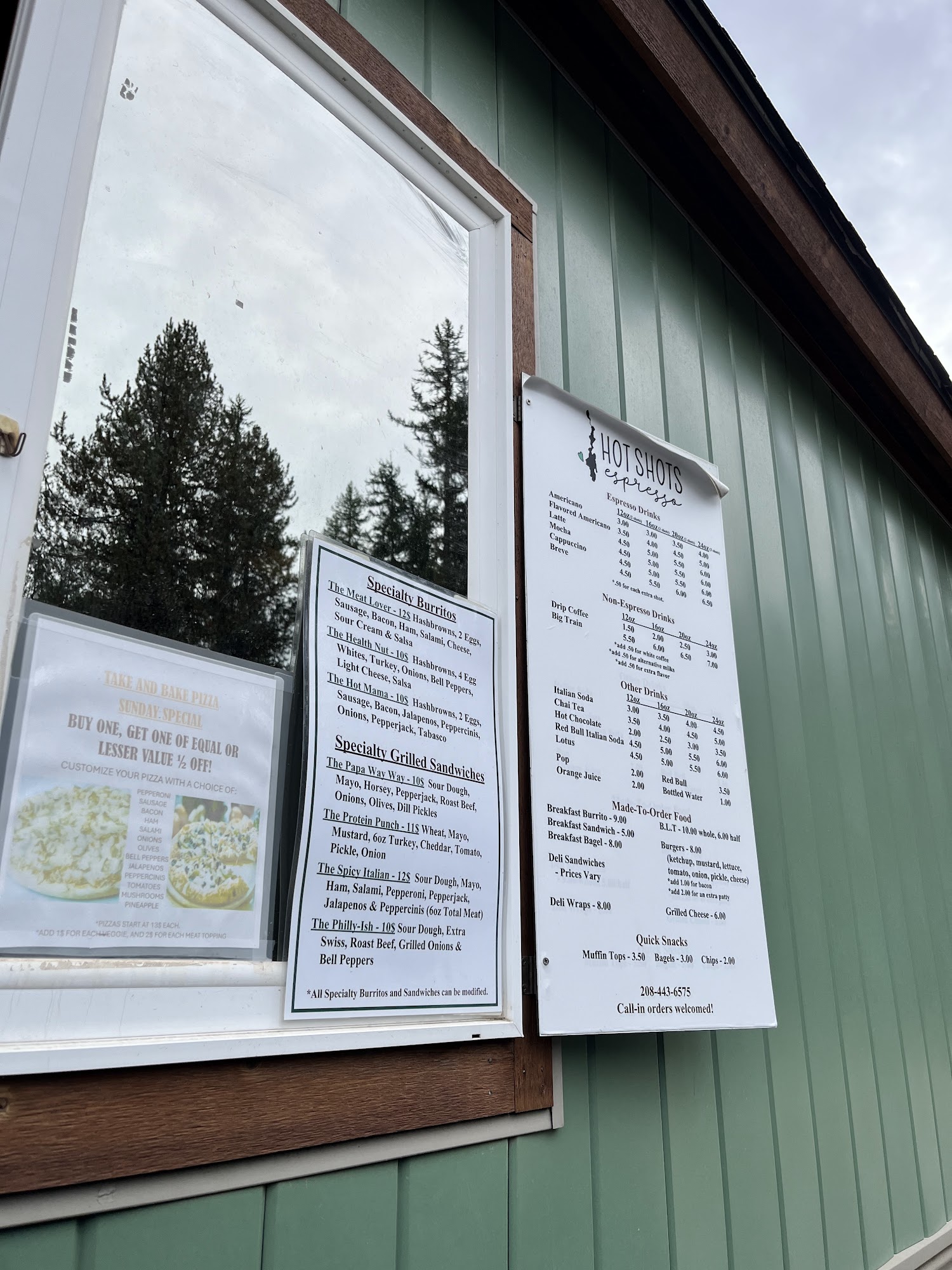 Hot Shots Espresso LLC Menu