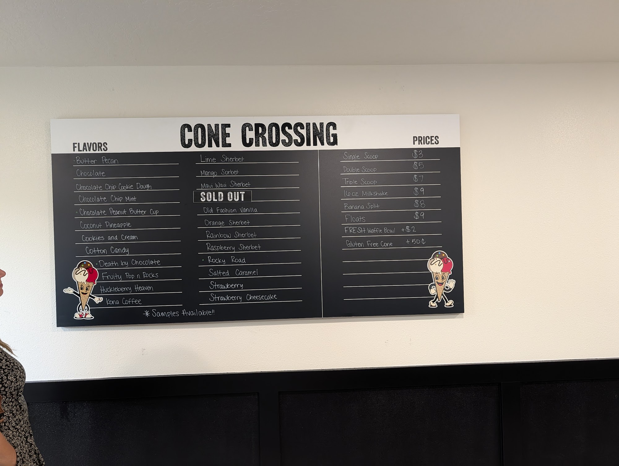 Cone Crossing Menu
