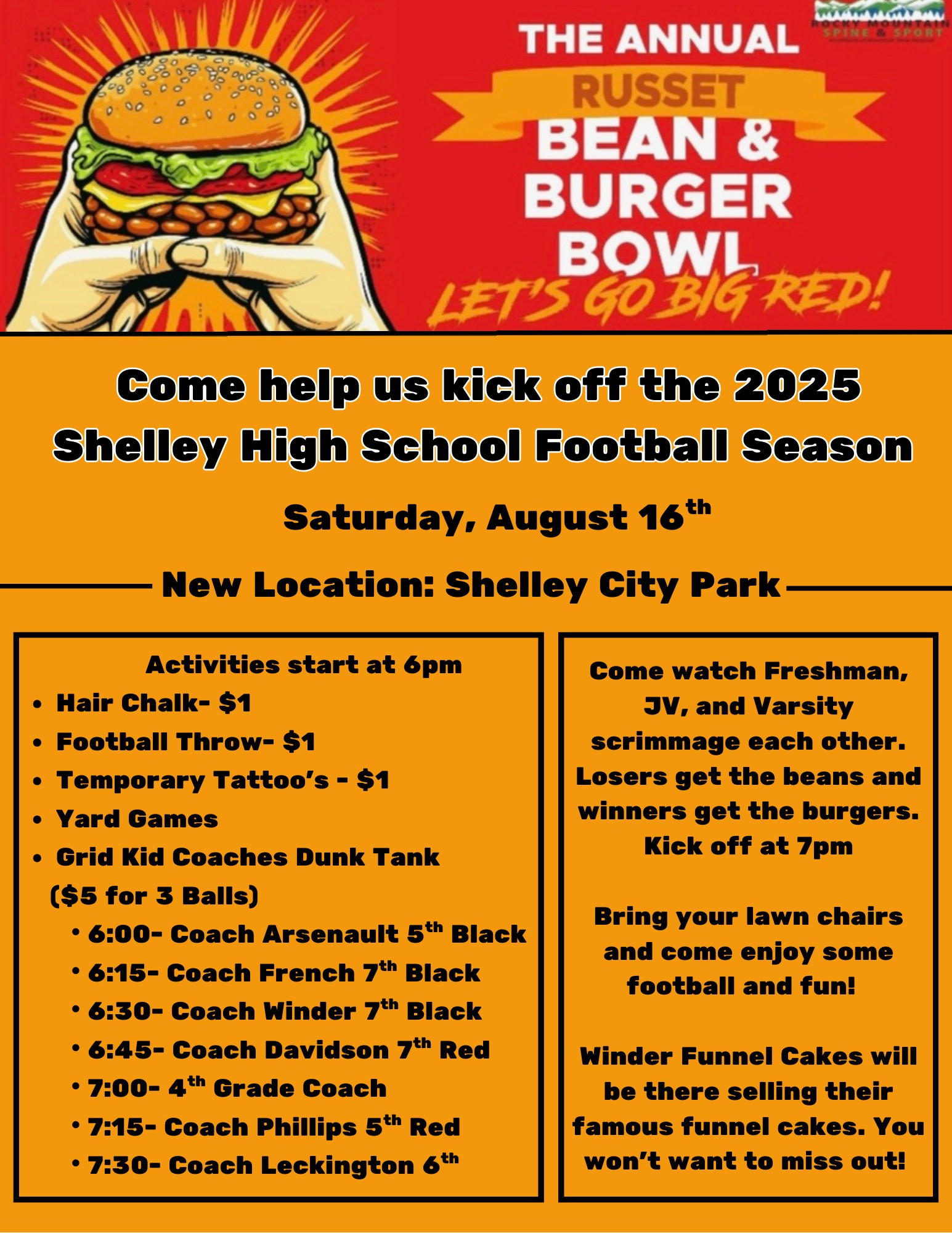 Winder's Funnel Cake Menu