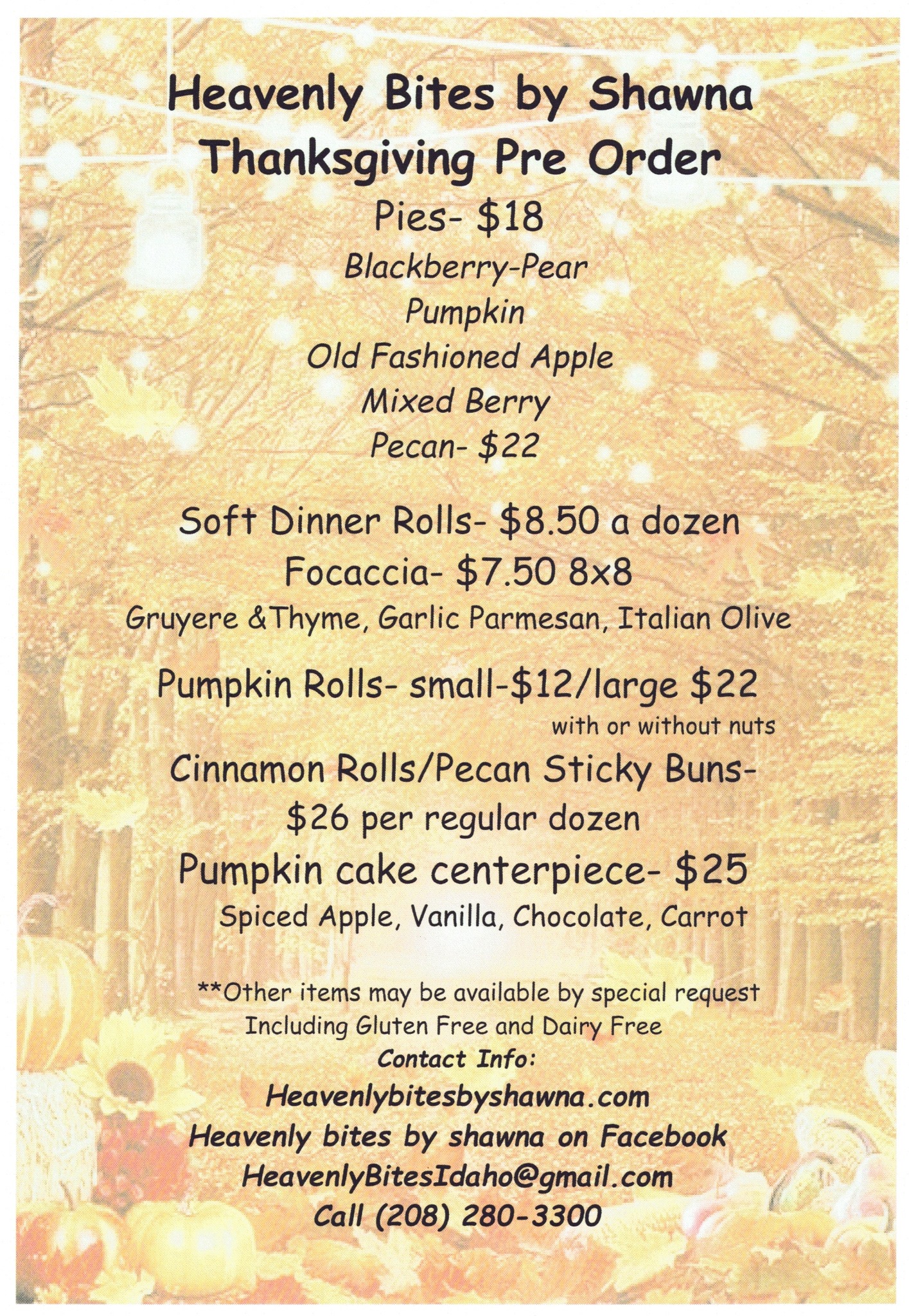 Heavenly Bites by Shawna Menu