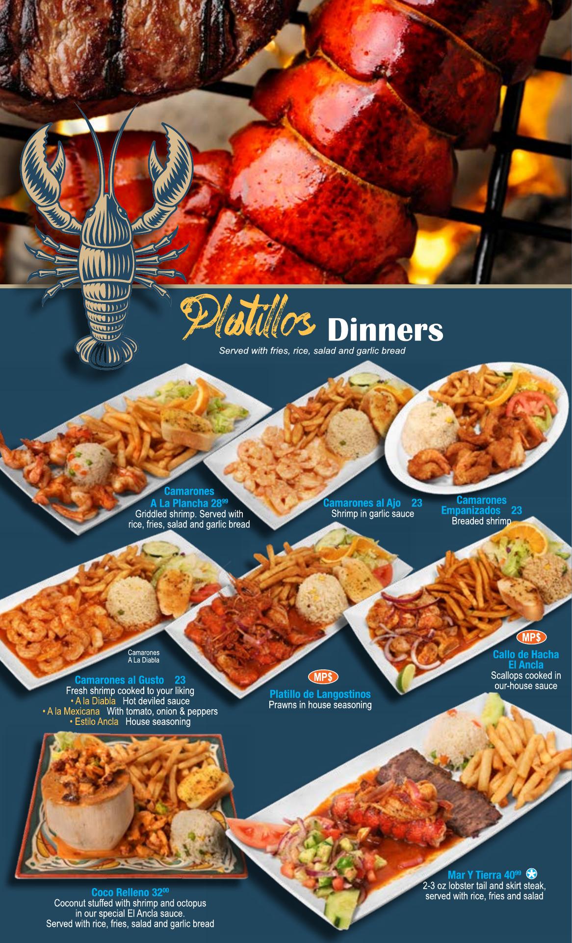 El Ancla Mariscos Menu