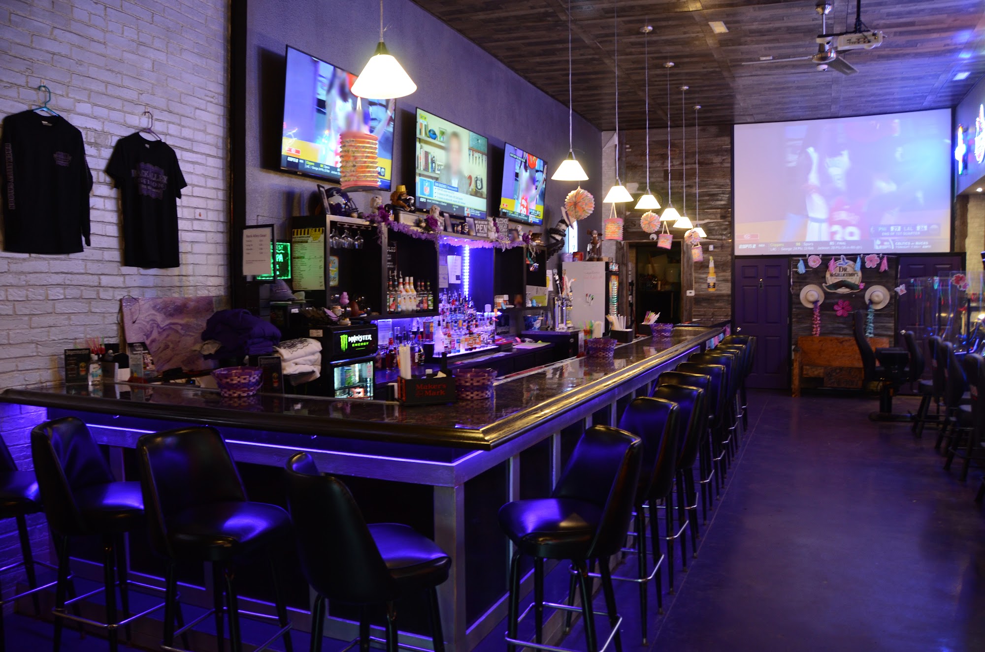 Back Alley Saloon Menu