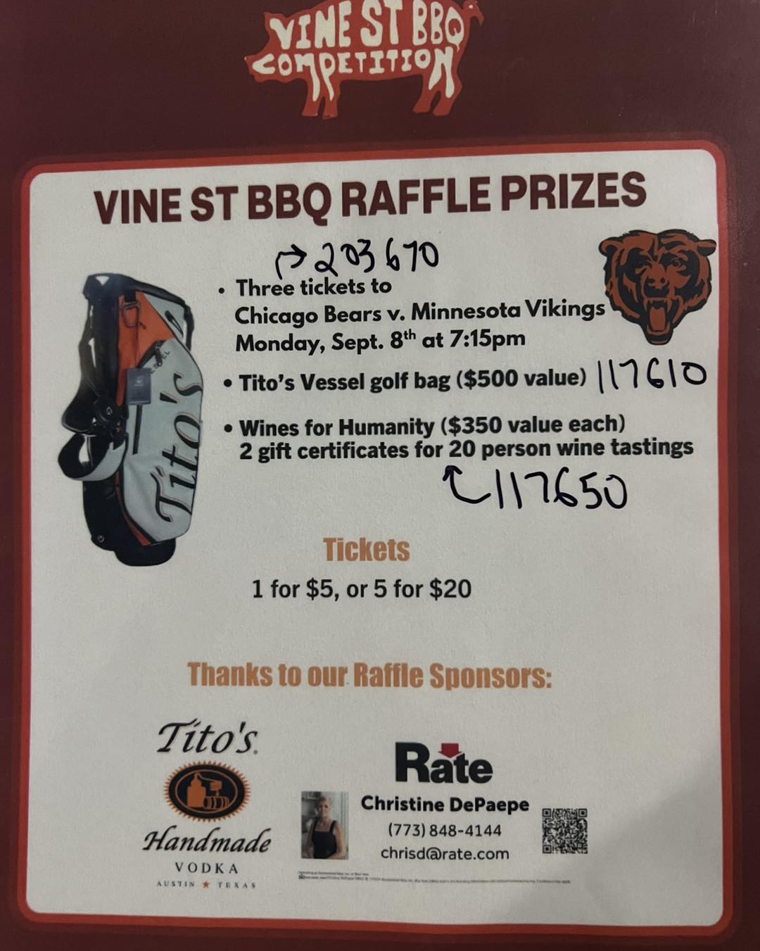 Central Illinois Bragging Rights BBQ Competition Menu