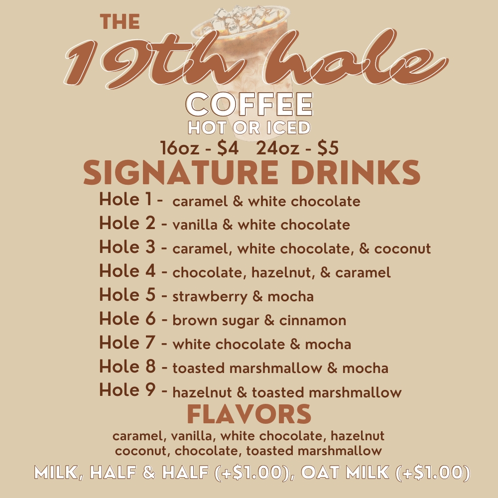 The 19th Hole Menu