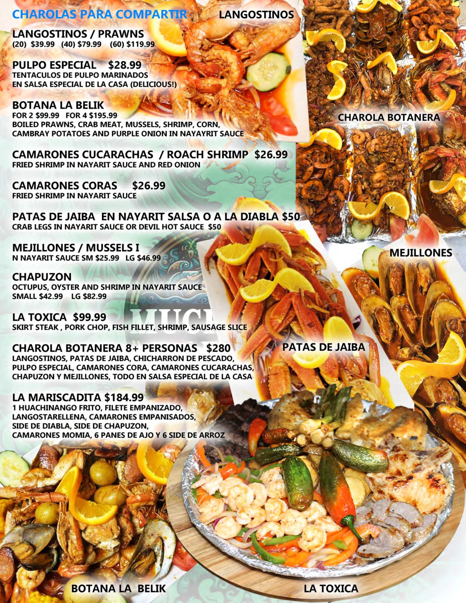 Muchacho Alegre Restaurant Menu