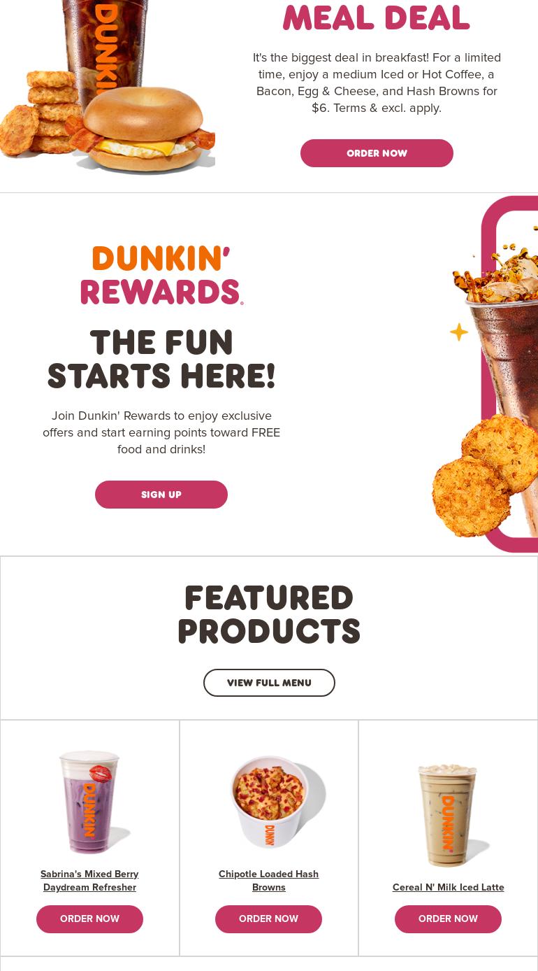 Dunkin' Menu