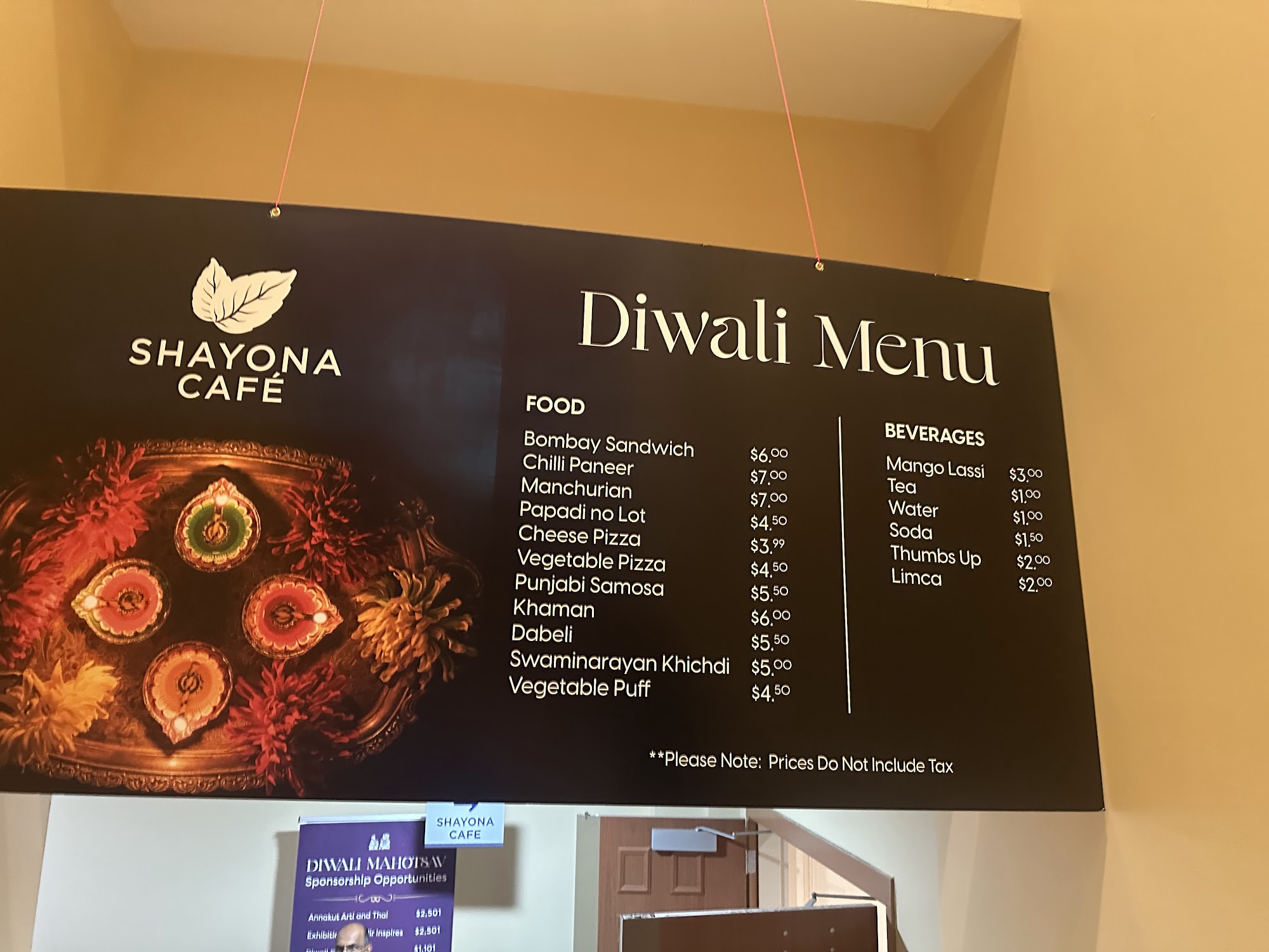 BAPS Shayona Café Menu
