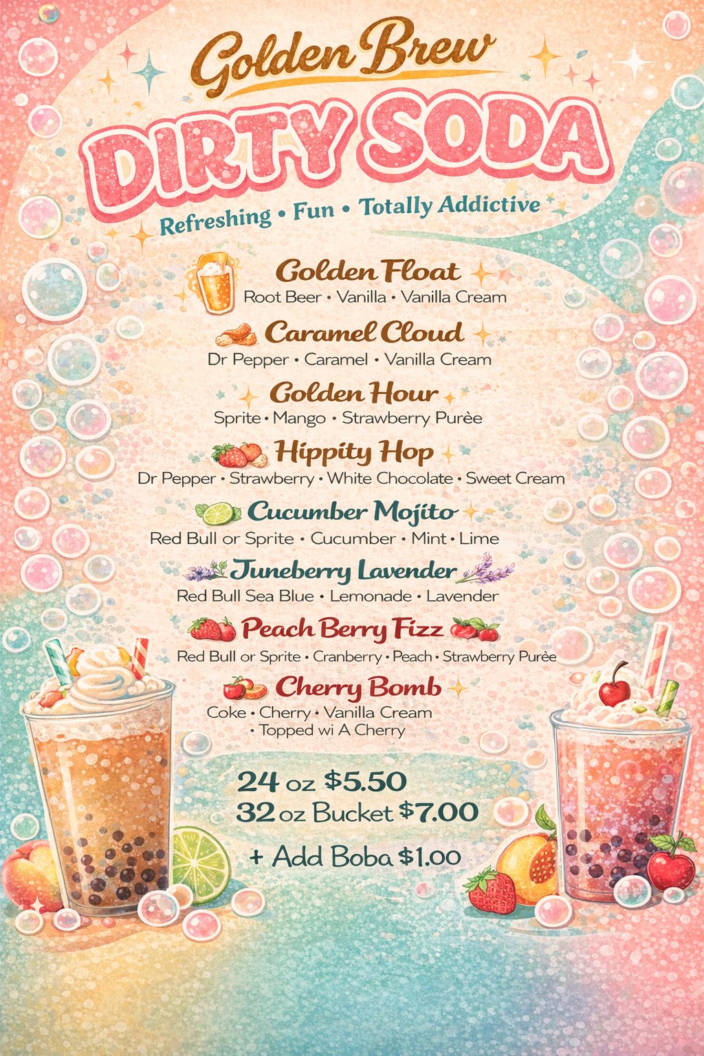 Golden Brew & Creamery, LLC. Menu