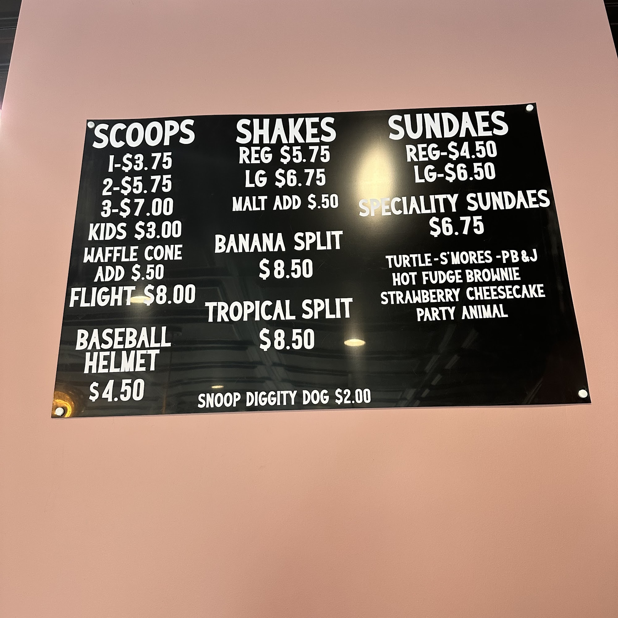 Golden Brew & Creamery, LLC. Menu