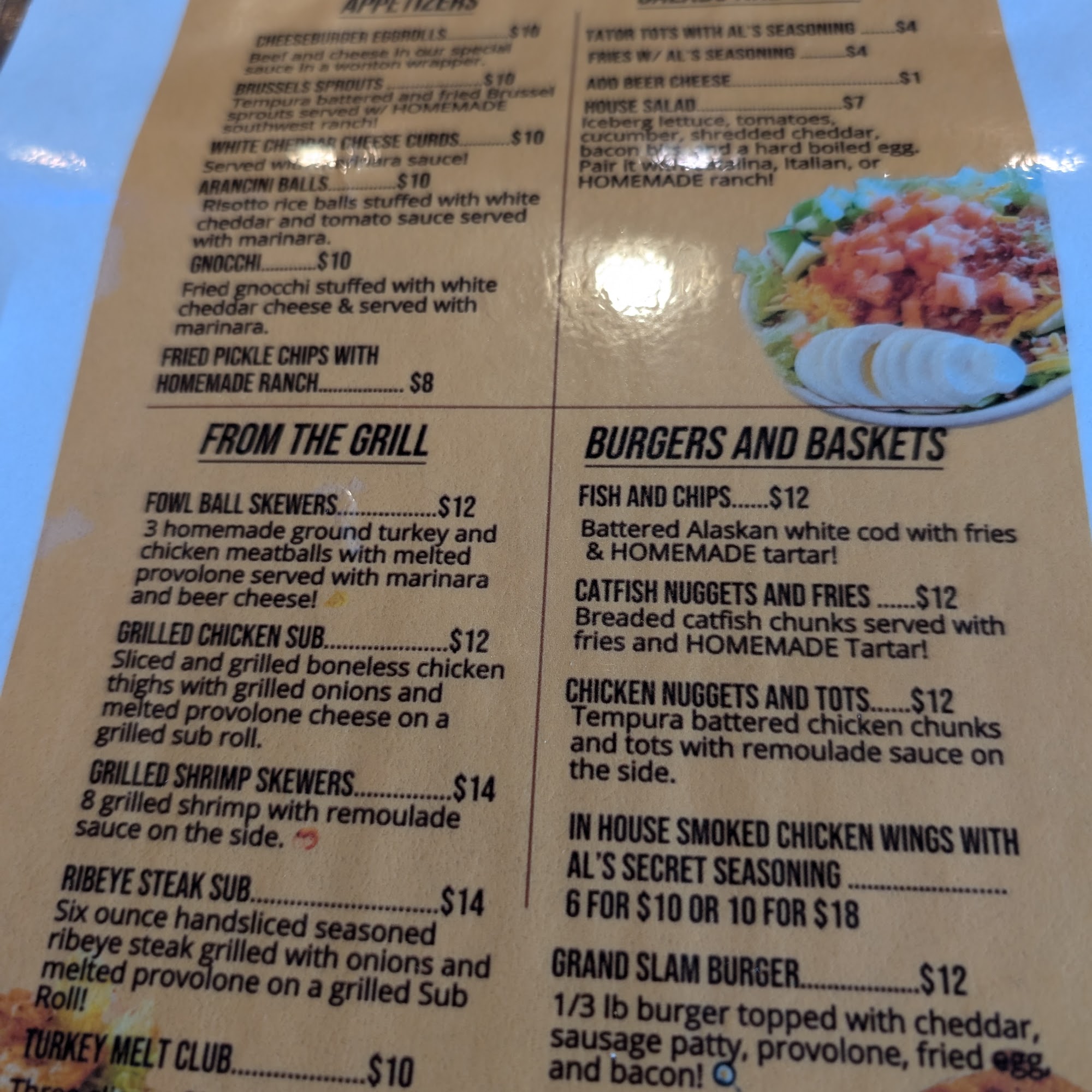 Duds Bar and Grill Menu