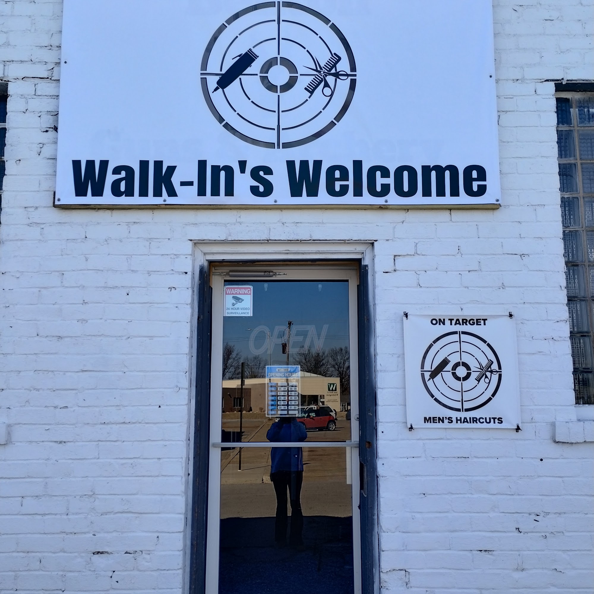 On Target Mens Haircuts Entrance- back, parking lot, 115 E Main St Rear, Benton Illinois 62812