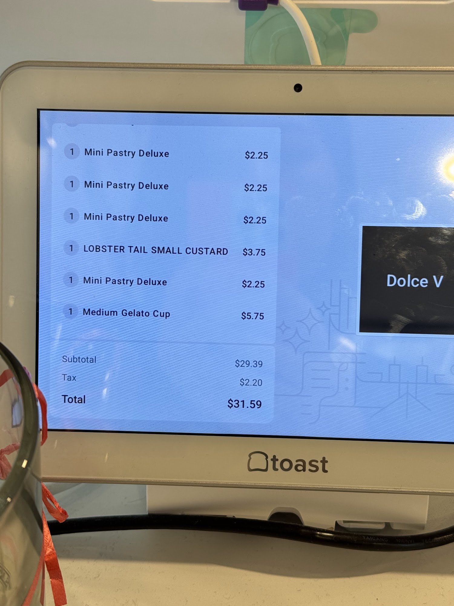 Dolce V Bakery & Gelato Menu