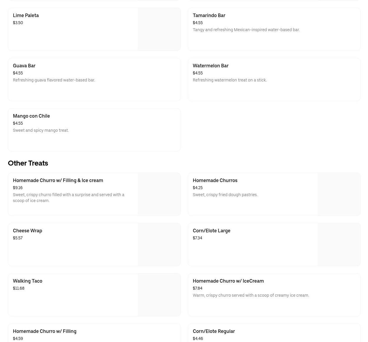 Ilda's Ice Cream and Pastries Menu