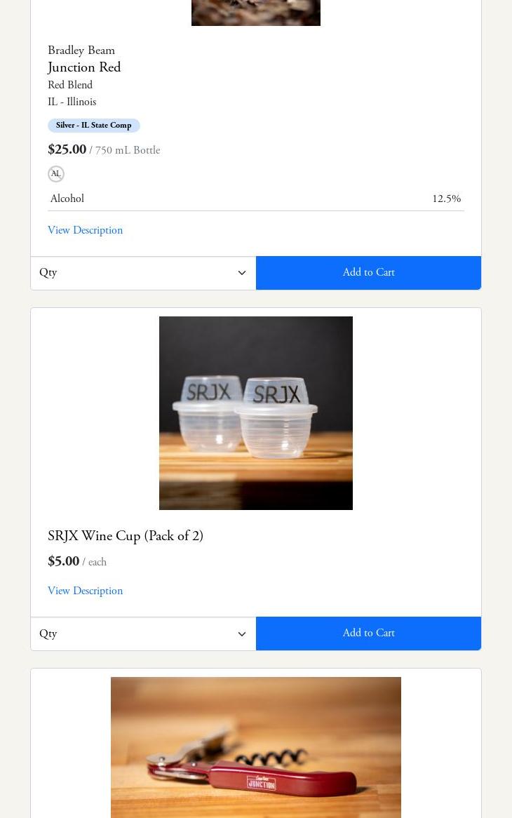 Spoon River Junction Winery Menu