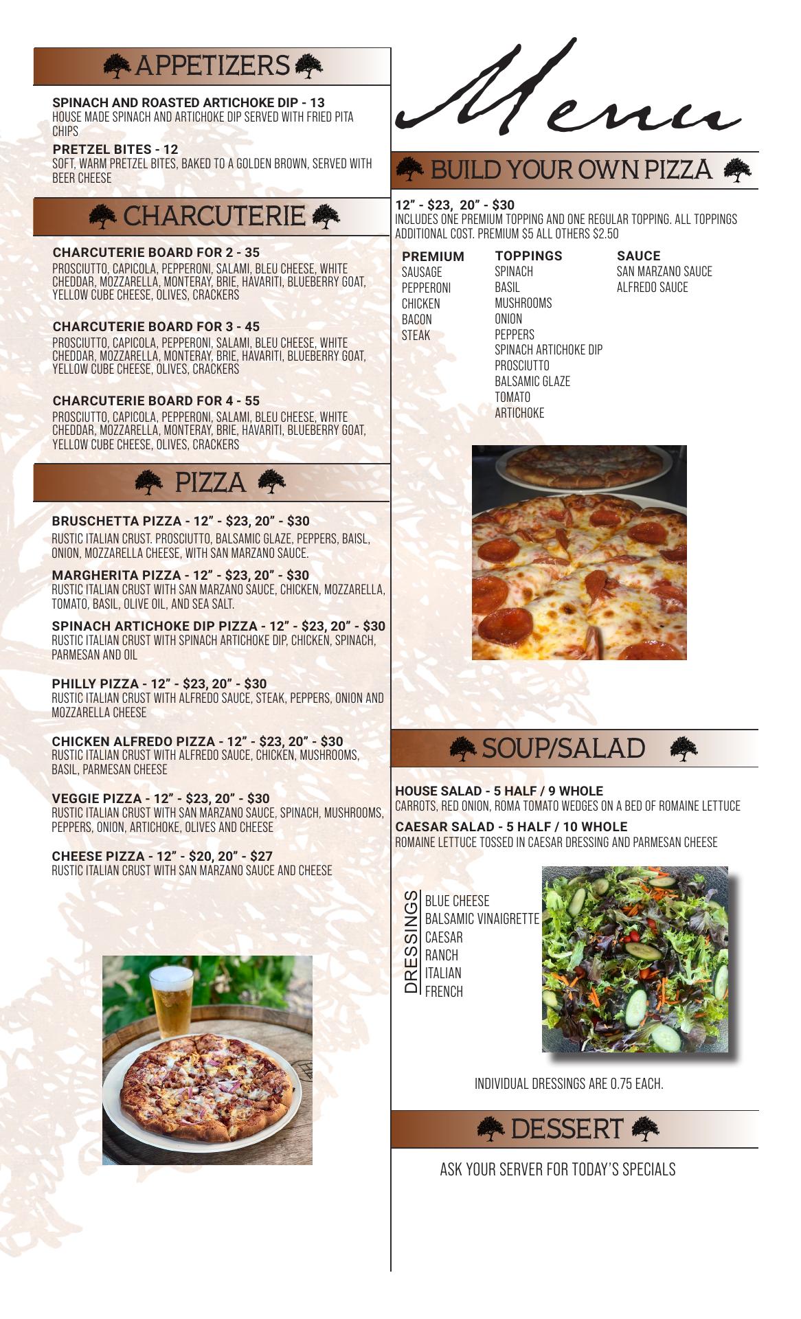 Legend's at Walker's Bluff Menu