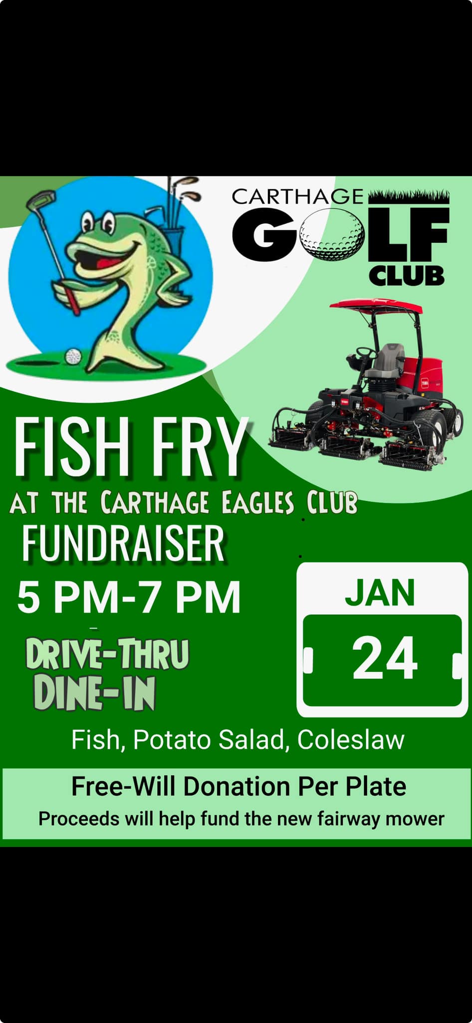 Carthage Golf Course Menu